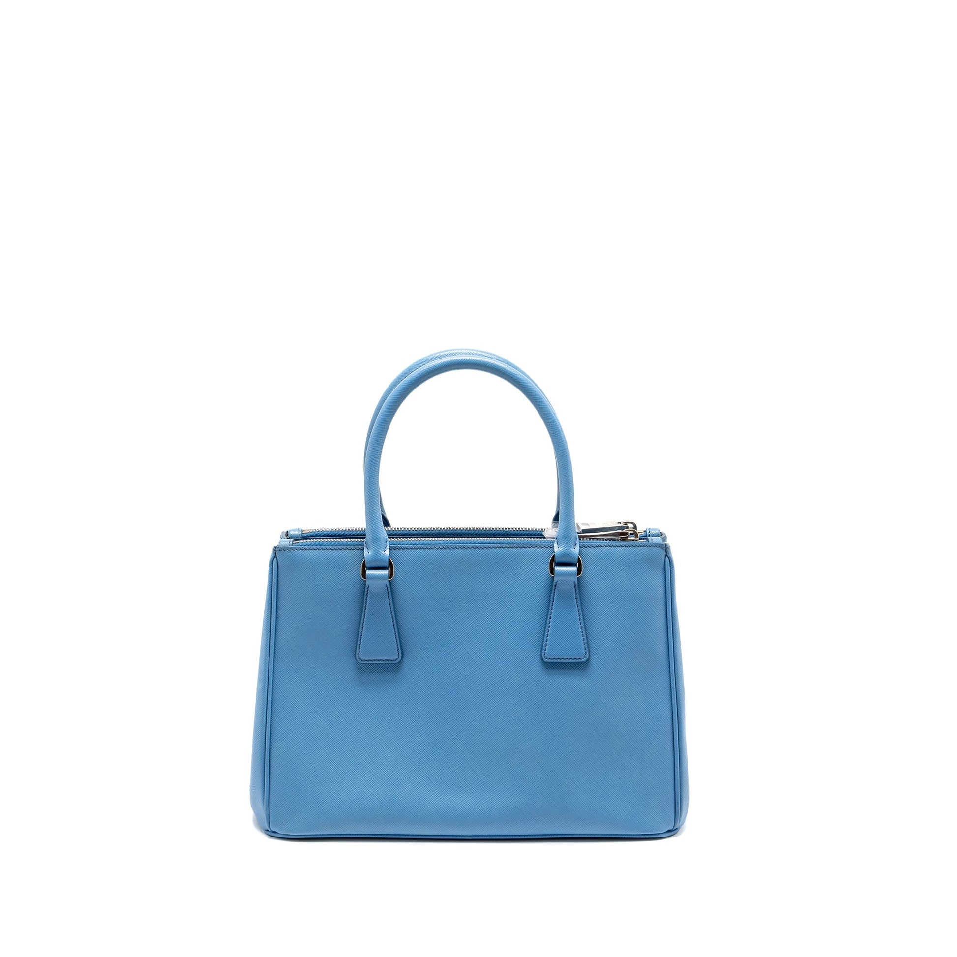 Prada Galleria Saffiano Purse Handbag Leather Blue Travel Bag