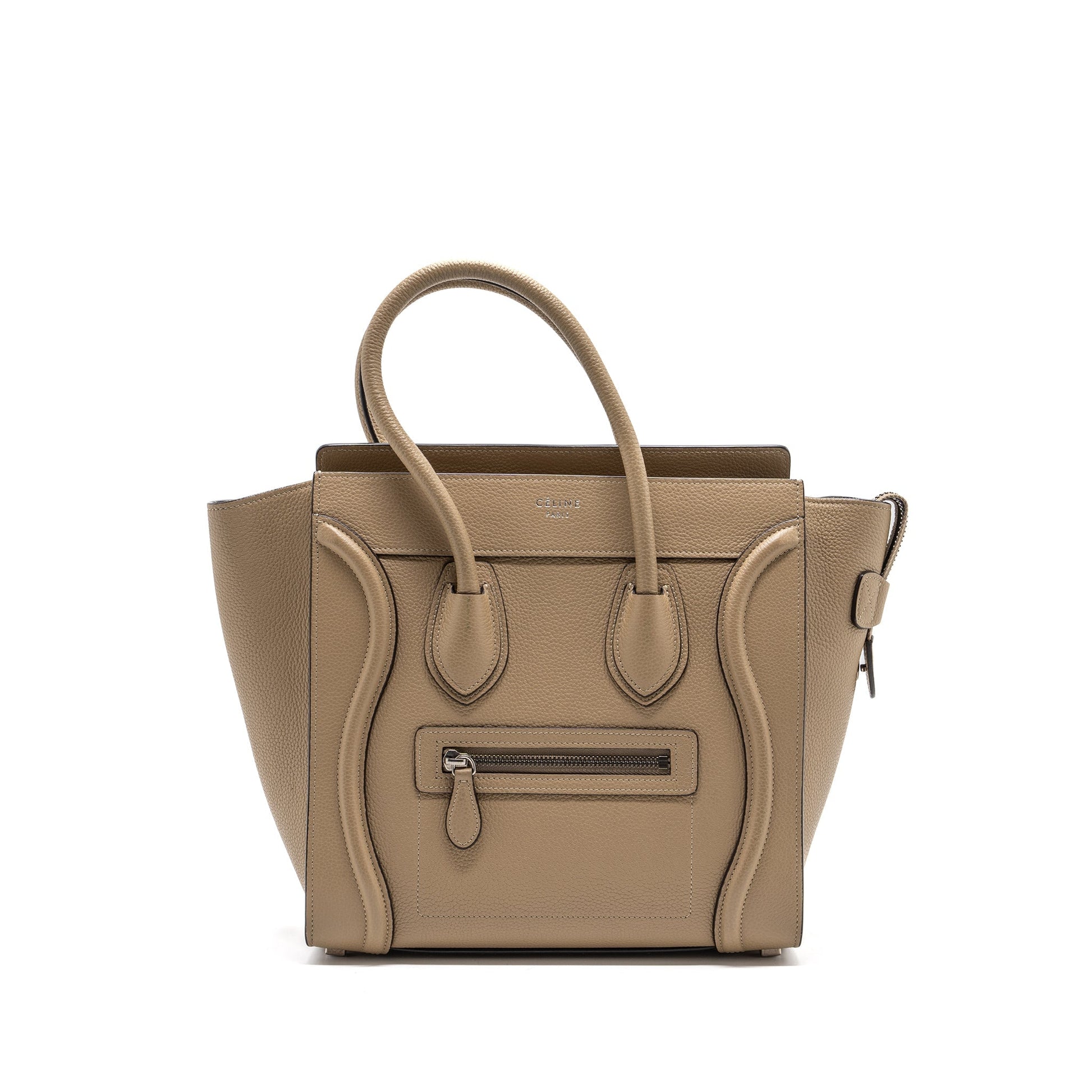 Celine Micro Luggage Purse Calfskin Dune Handbag Travel Bag