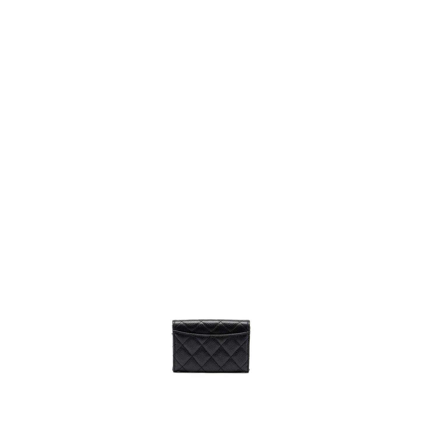 Chanel Classic Flap Card Holder Caviar GHW Black Wallet Case Black Ghwmicrochip