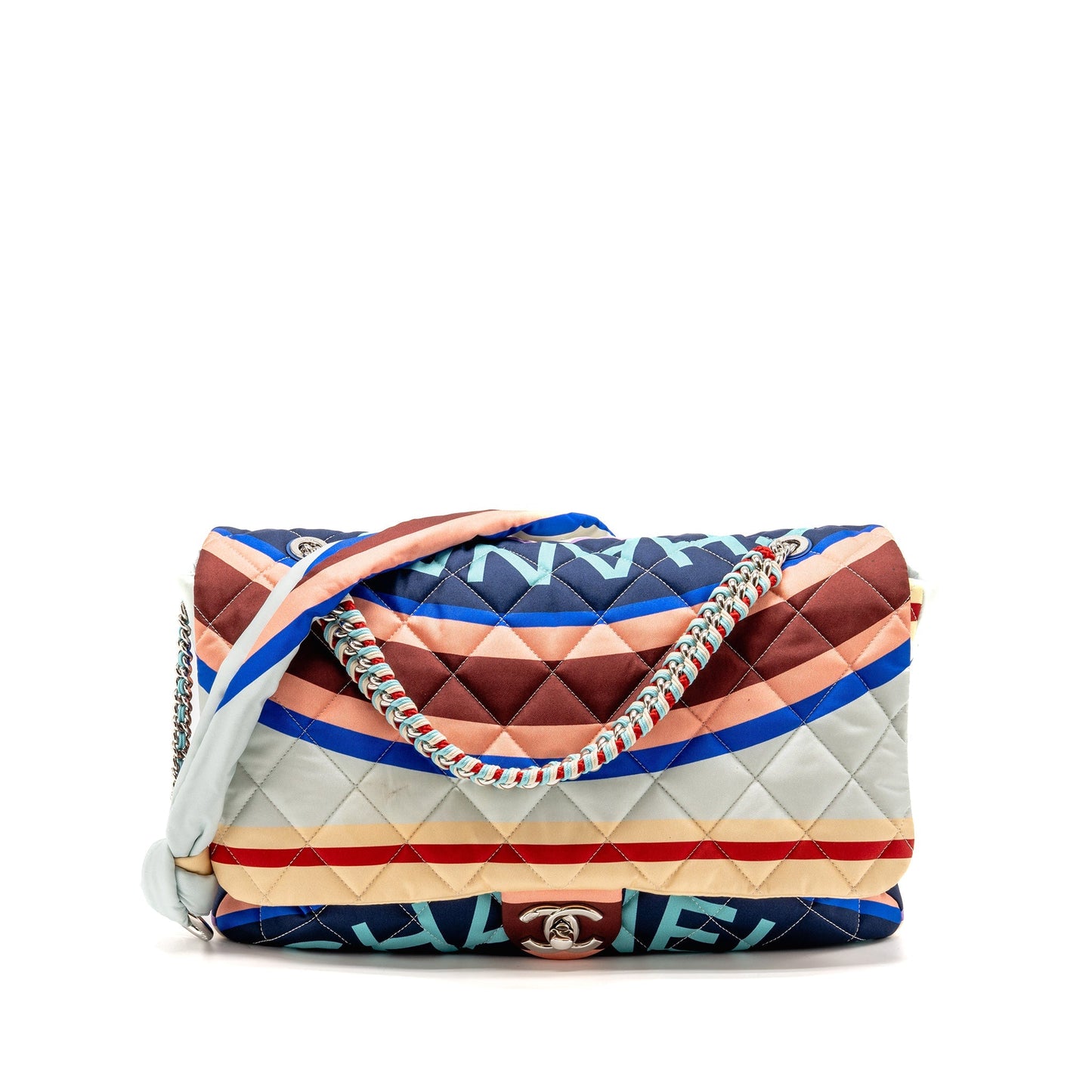 Chanel quilted Single Flap Fabric SHW Multicolour Shoulder Bag