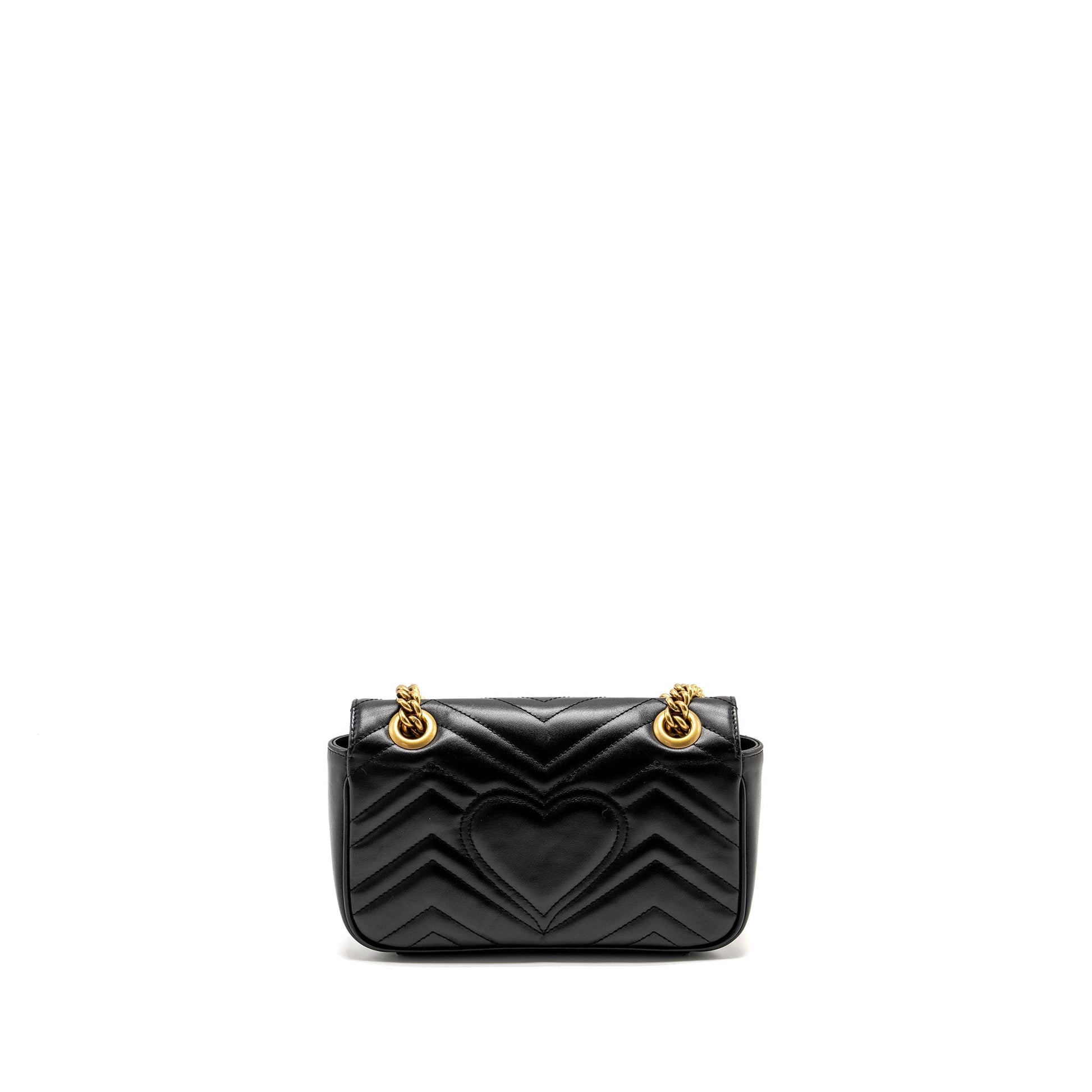 Gucci Marmont Shoulder Bag Calfskin Black Mini Ghw 1