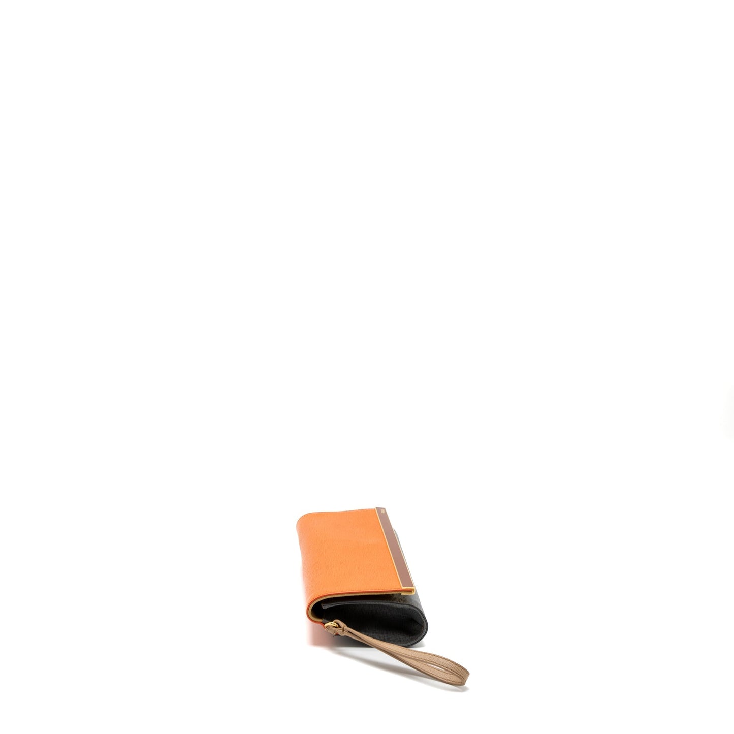 Fendi Clutch Calfskin Multicolour Orange Flap Clutch Bag