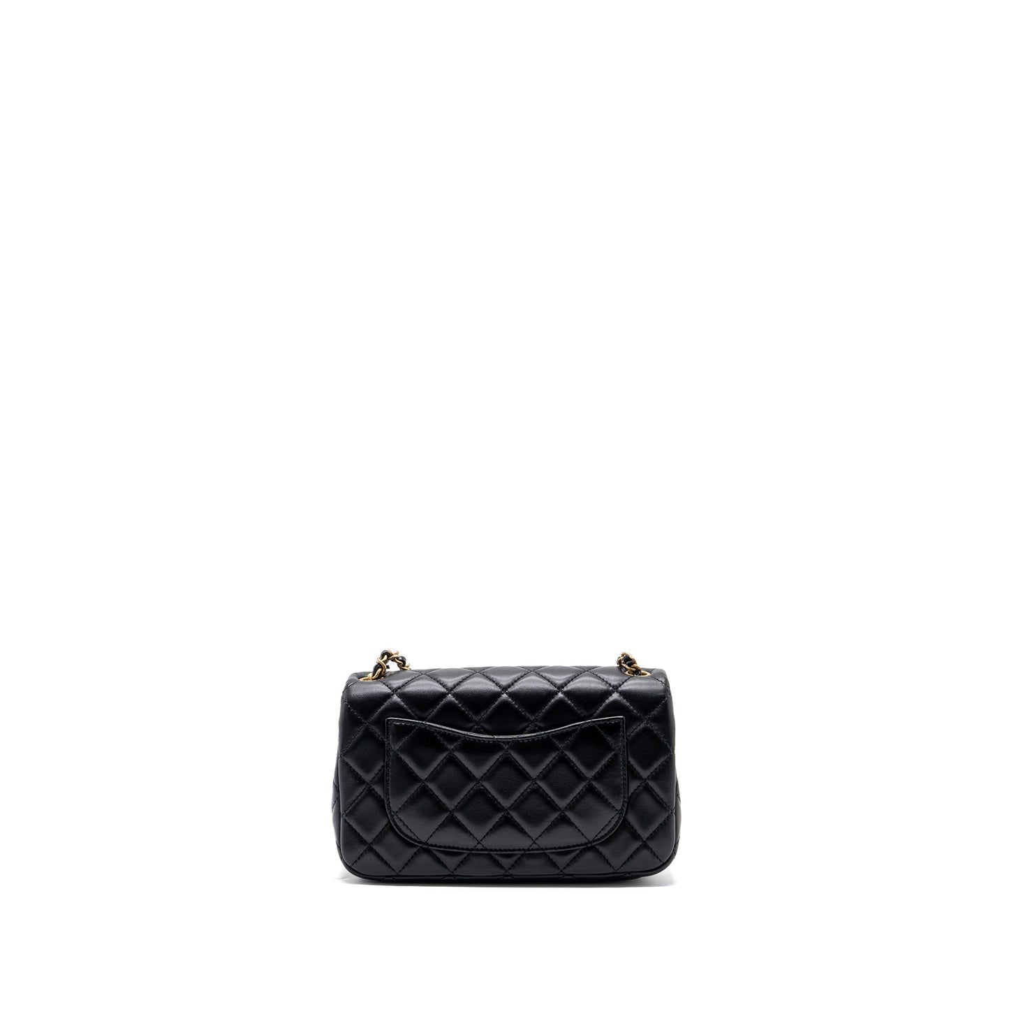 Chanel Pearl Crush Rectangular Flap Lambskin GHW Black Shoulder Bag Ghw 2
