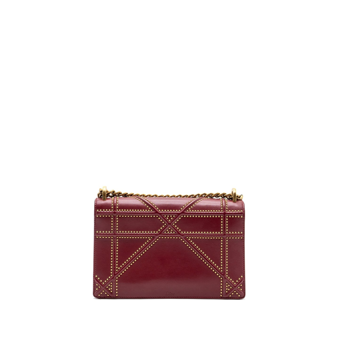 Dior ama Studded Lambskin Handbag Red Medium Travel Bag