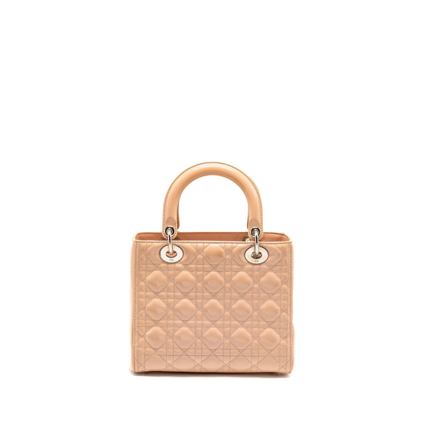 Dior Lady Patent Light Handbag Pink Medium Travel Bag