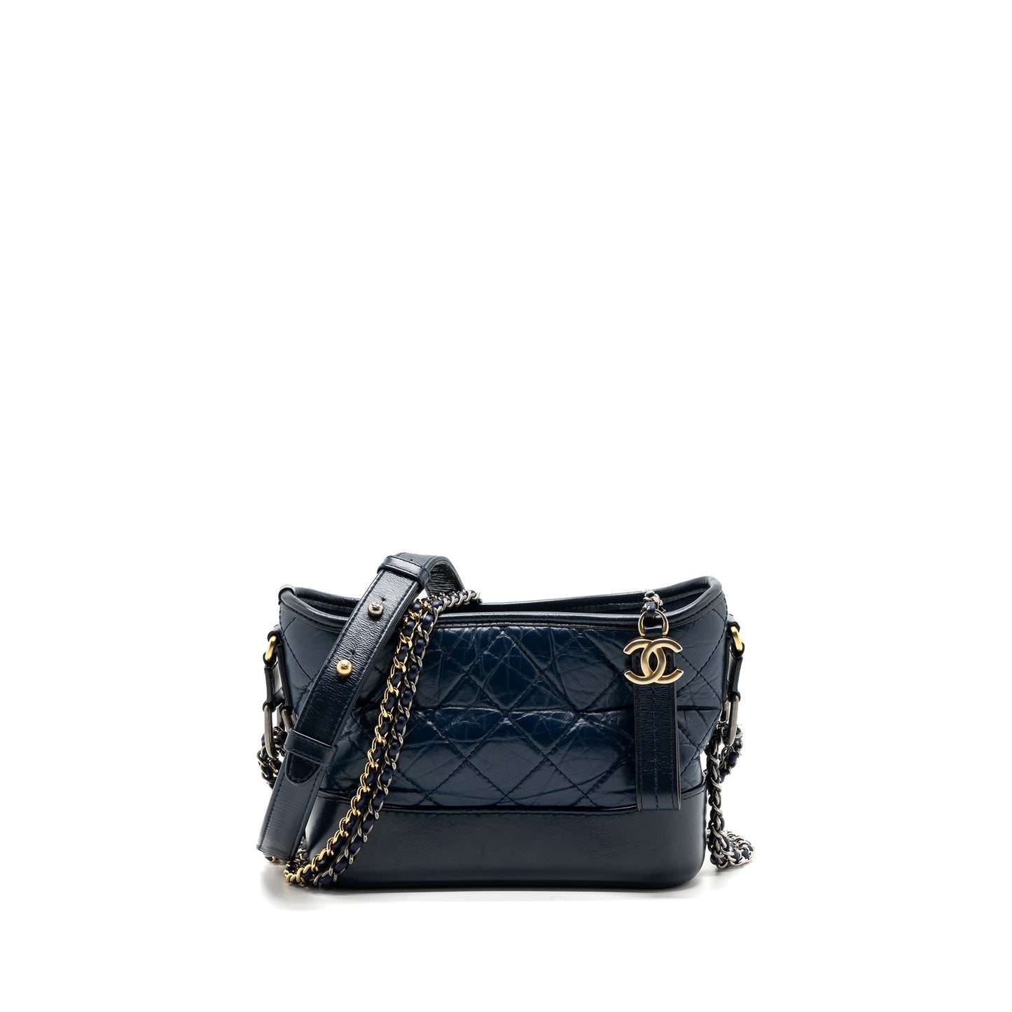 Chanel Gabrielle hobo calfskin hardware Multicolor Multicolour Blue Small Shoulder Bag