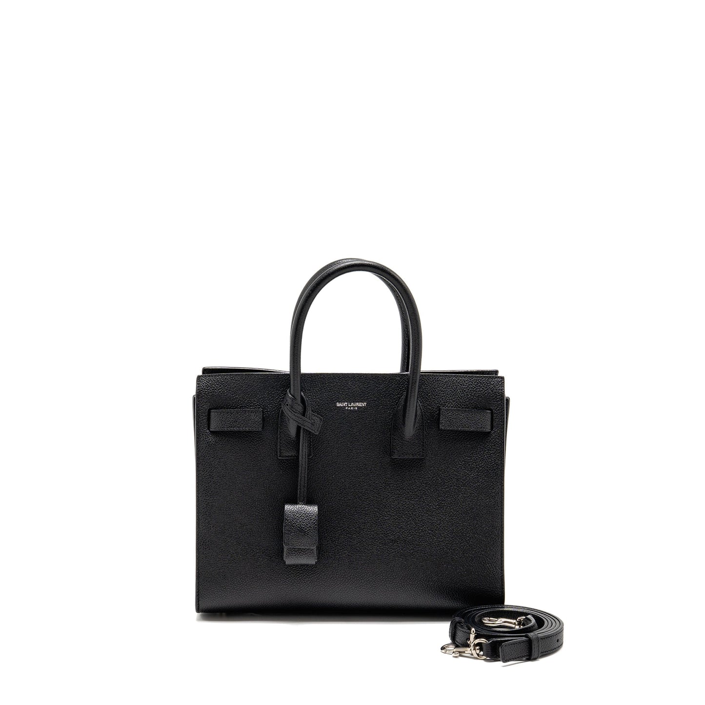 YSL Saint Laurent Saint Laurent Sac De Grained Calfskin Travel Black Travel Bag