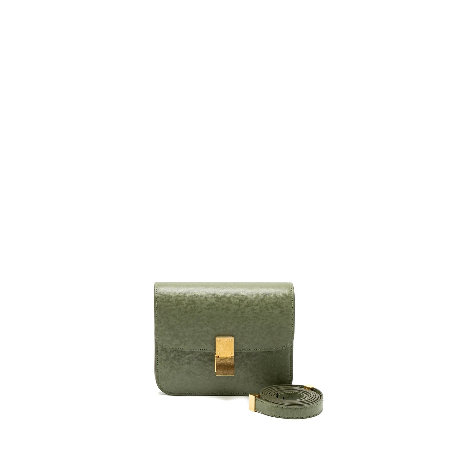 Celine Teen Box Purse Calfskin Light Khaki Handbag Travel Bag