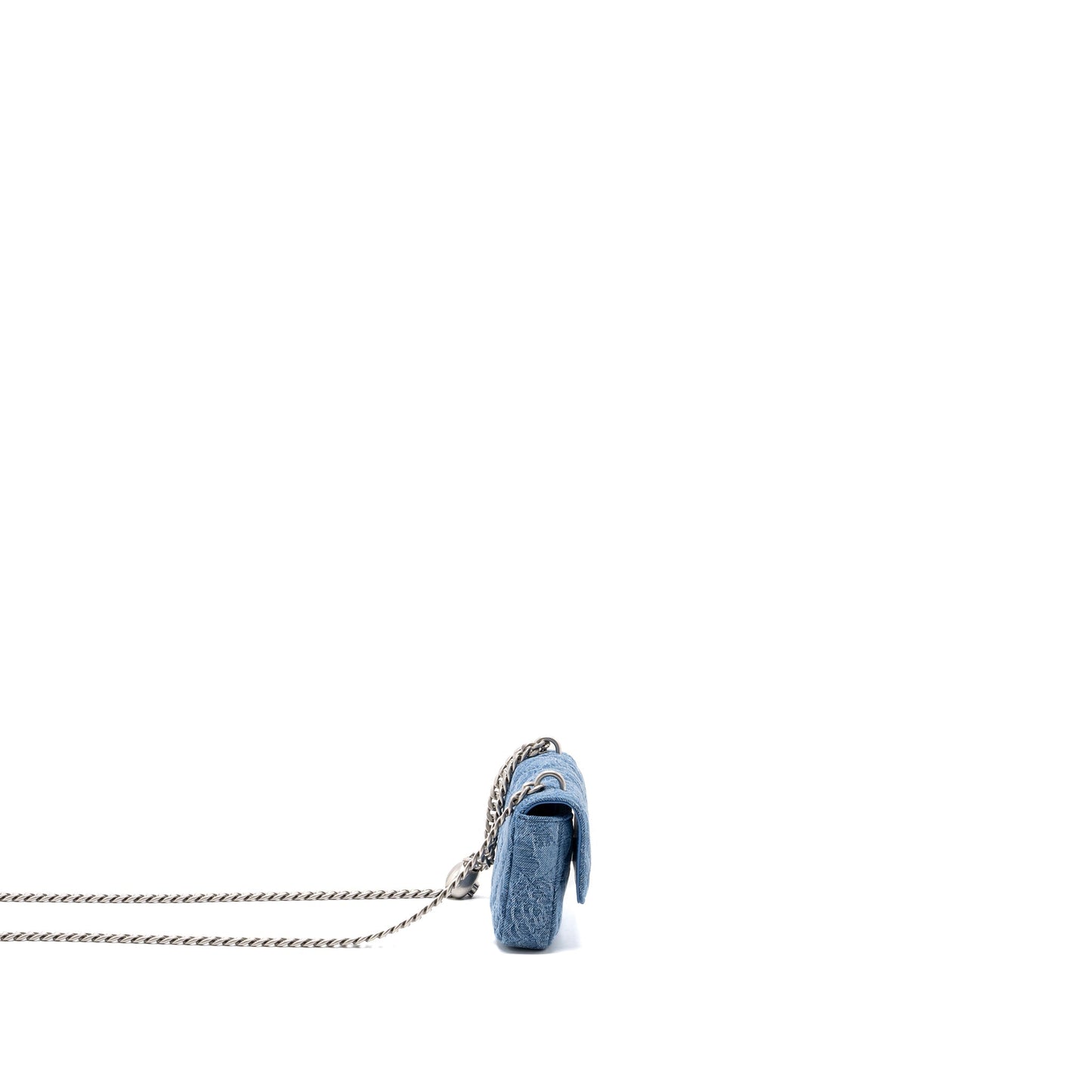 Chanel Coco Love Denim SHW Microchip Blue Clutch Bag