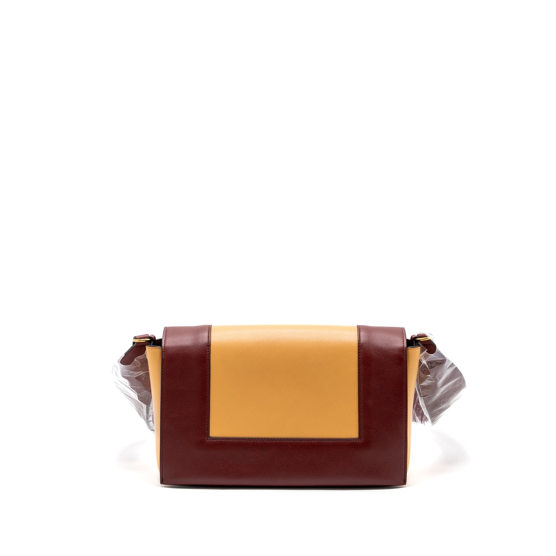 Celine Frame Purse Calfskin Ruby Apricot Handbag Travel Bag