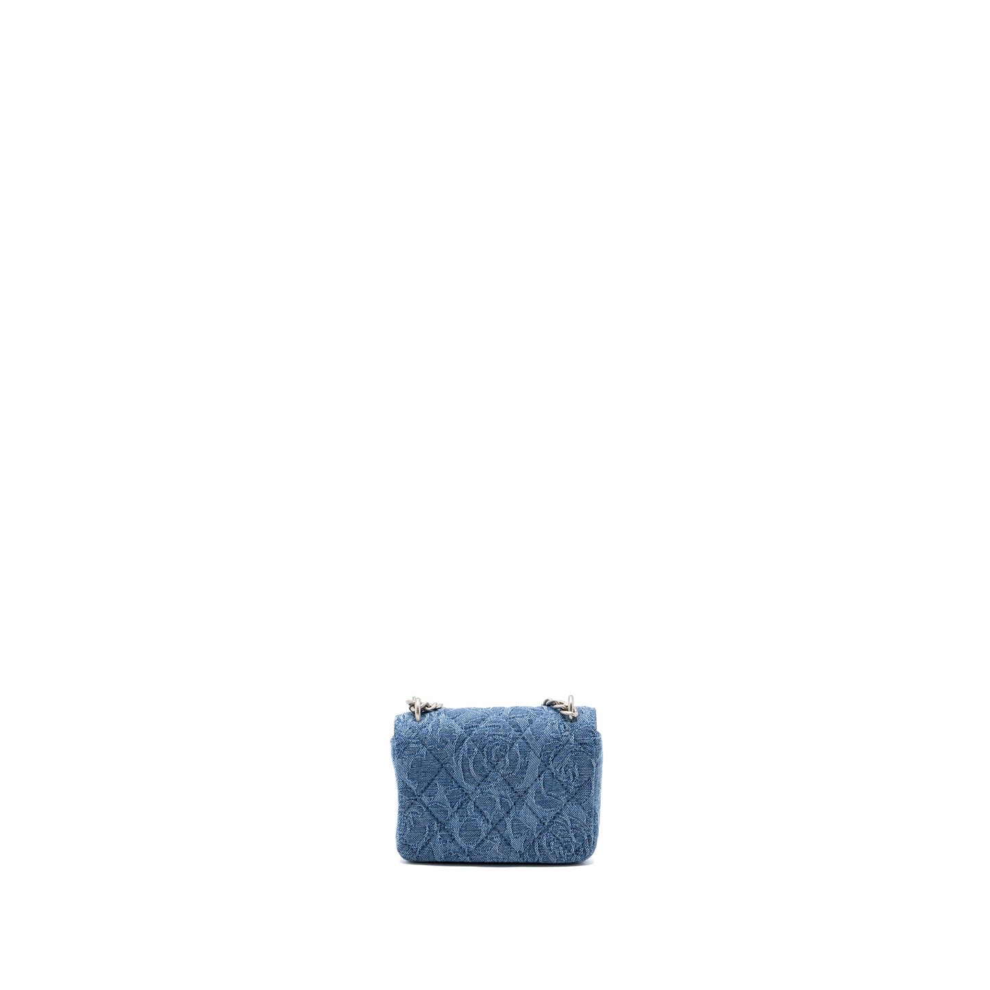 Chanel Coco Love Denim SHW Microchip Blue Clutch Bag