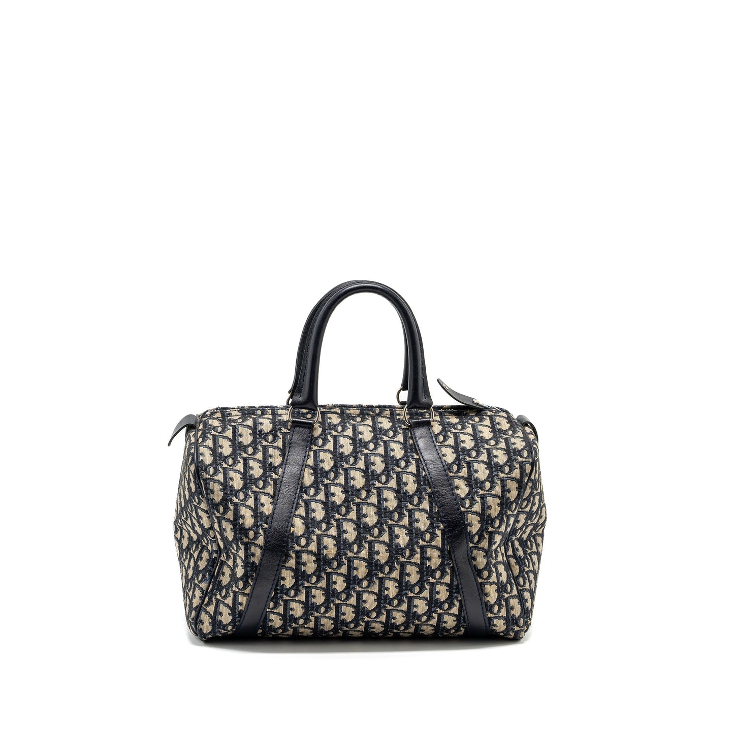 Dior Bowling Purse Oblique Handbag Canvas Blue Travel Bag Canvas Handbag