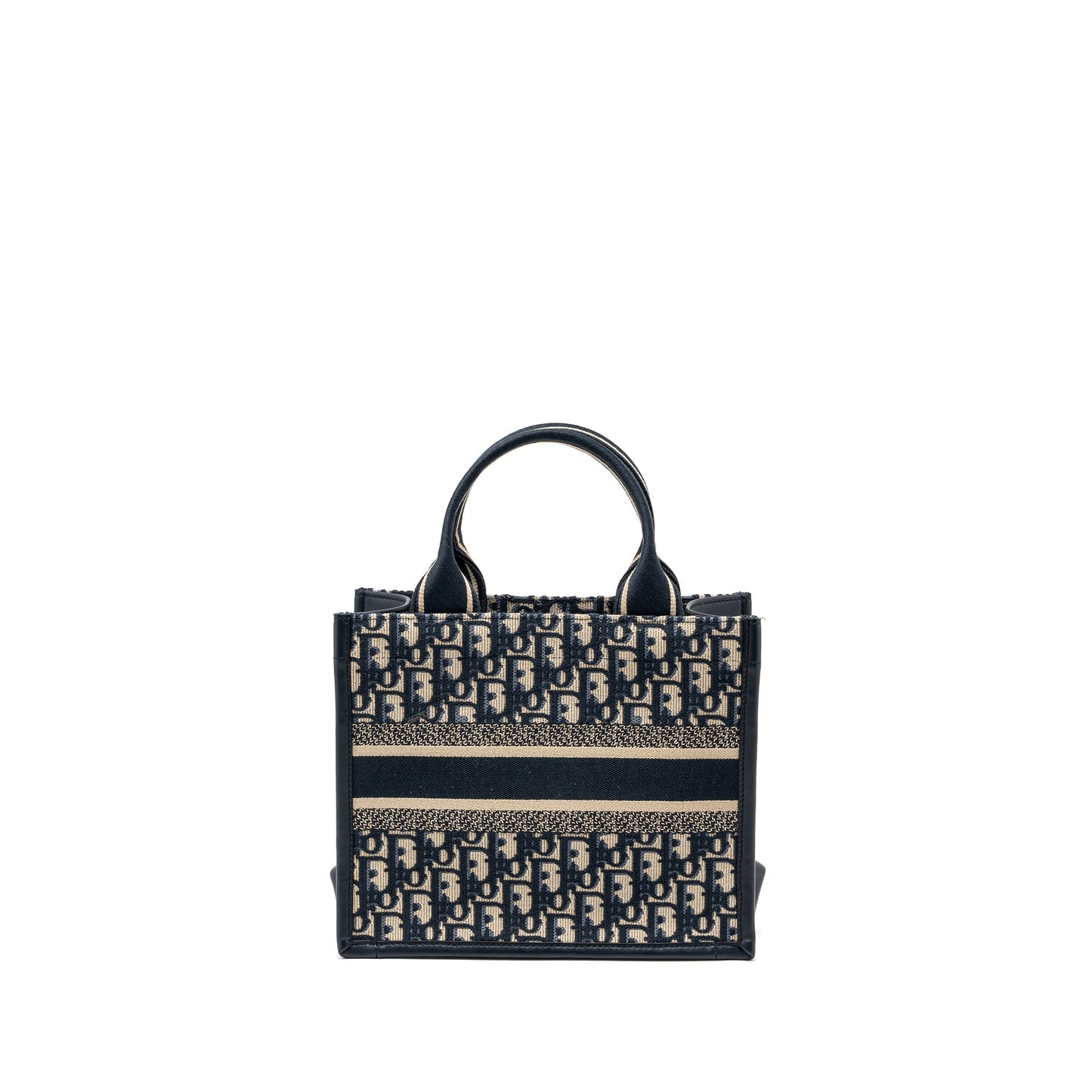 Dior Book Tote Oblique Embroidery Calfskin Handbag Blue Small Tote Bag