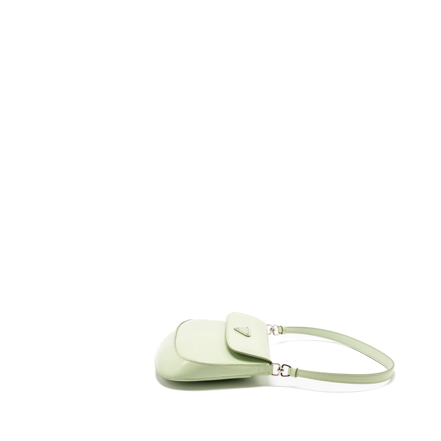 Prada Small Cleo Purse Brushed Light Handbag Leather Green Travel Bag