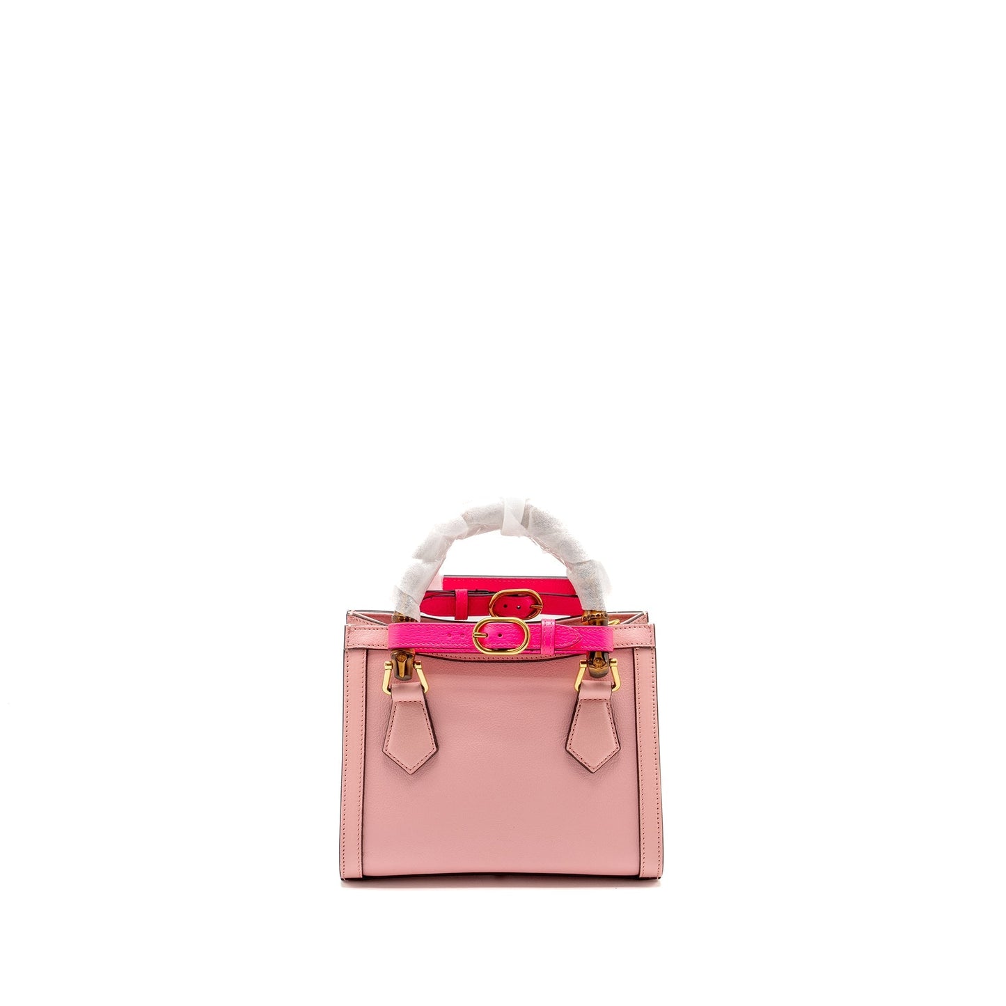 Gucci Diana Bamboo Tote Bag Leather Pink