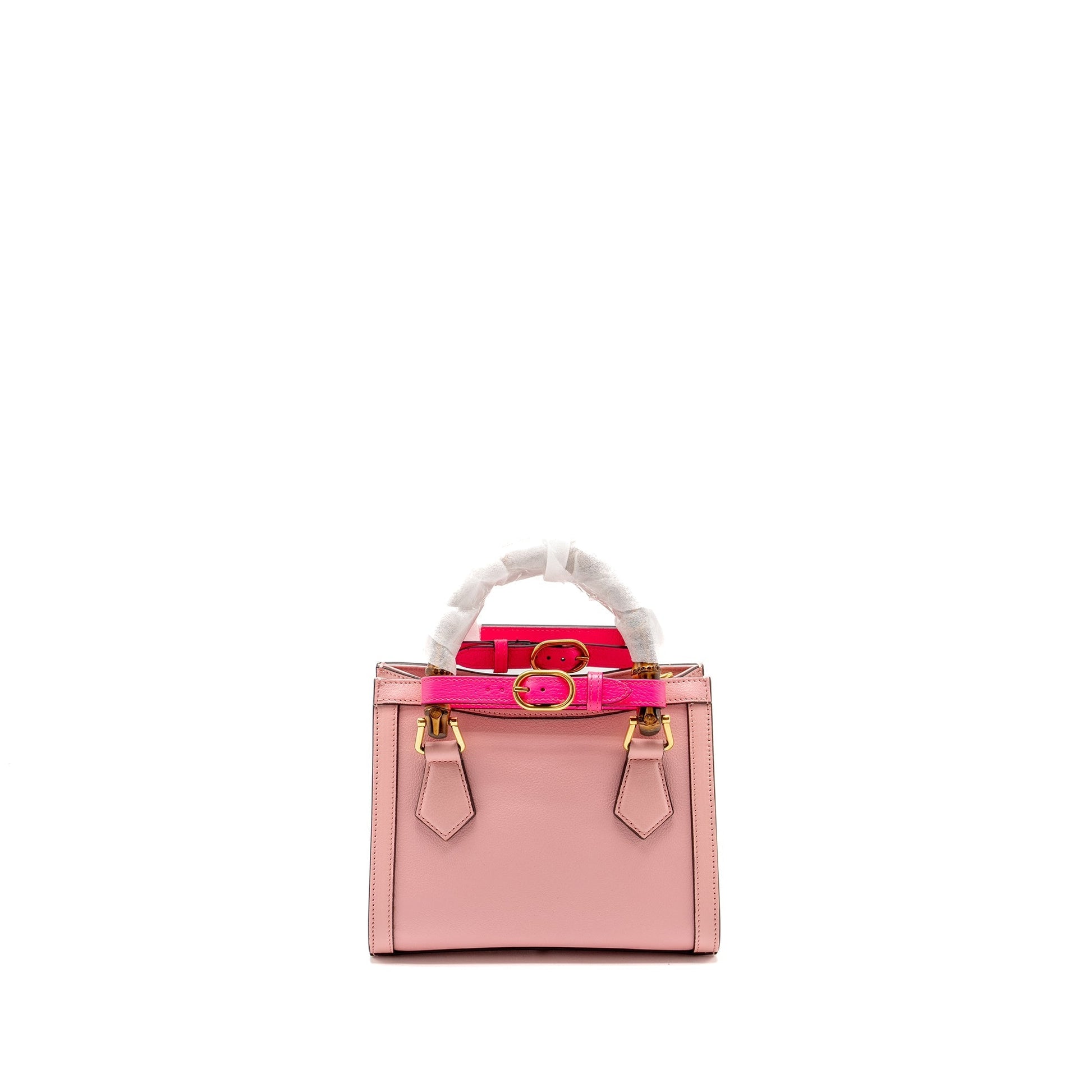 Gucci Diana Bamboo Tote Bag Leather Pink