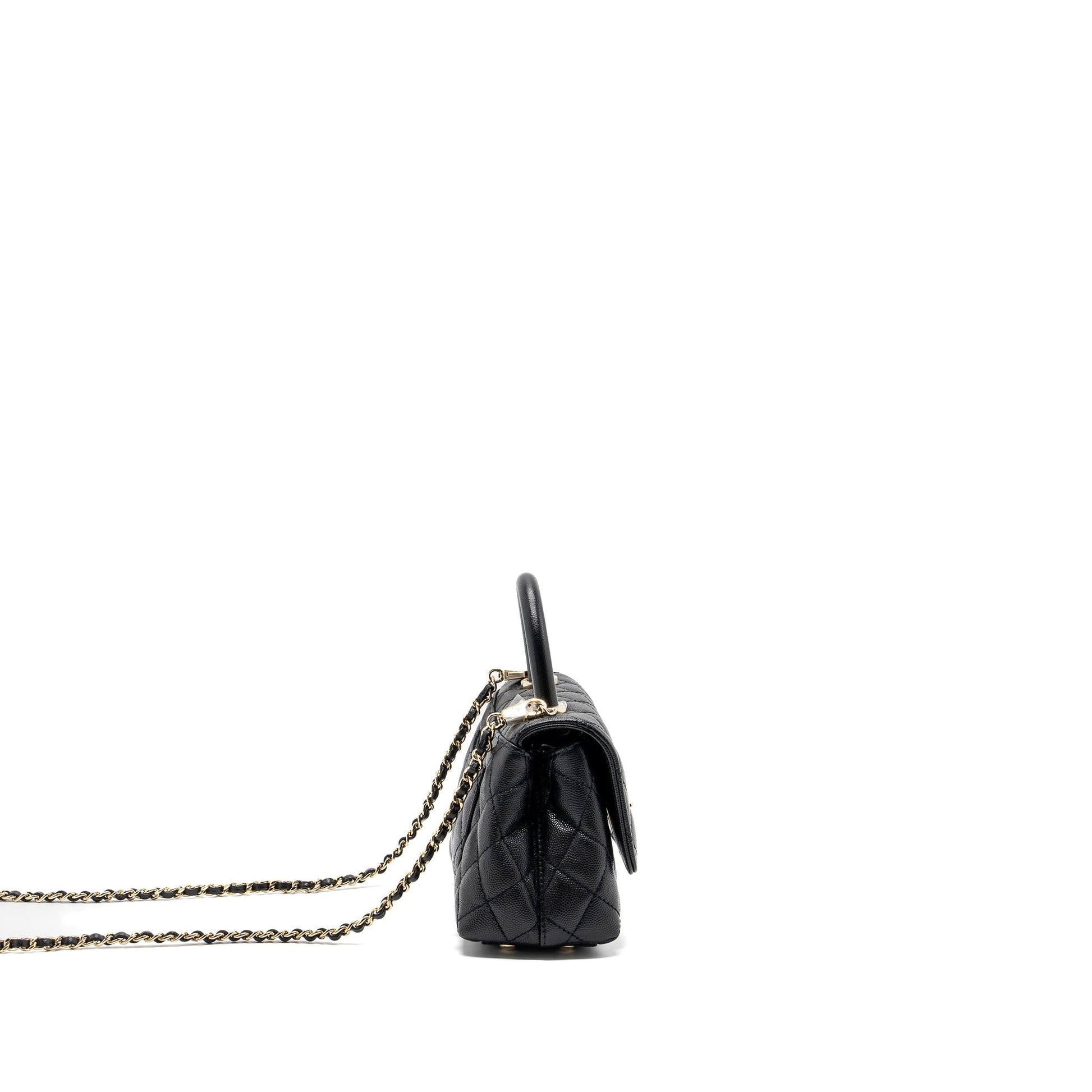 Chanel Coco Handle Extra Caviar LGHW Microchip Black Mini Bag Lghwmicrochip 2