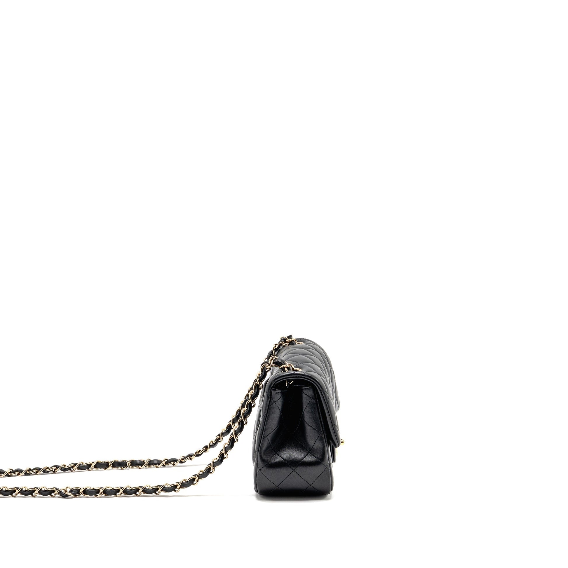 Chanel Square Flap Lambskin GHW Black Shoulder Bag Ghw 1