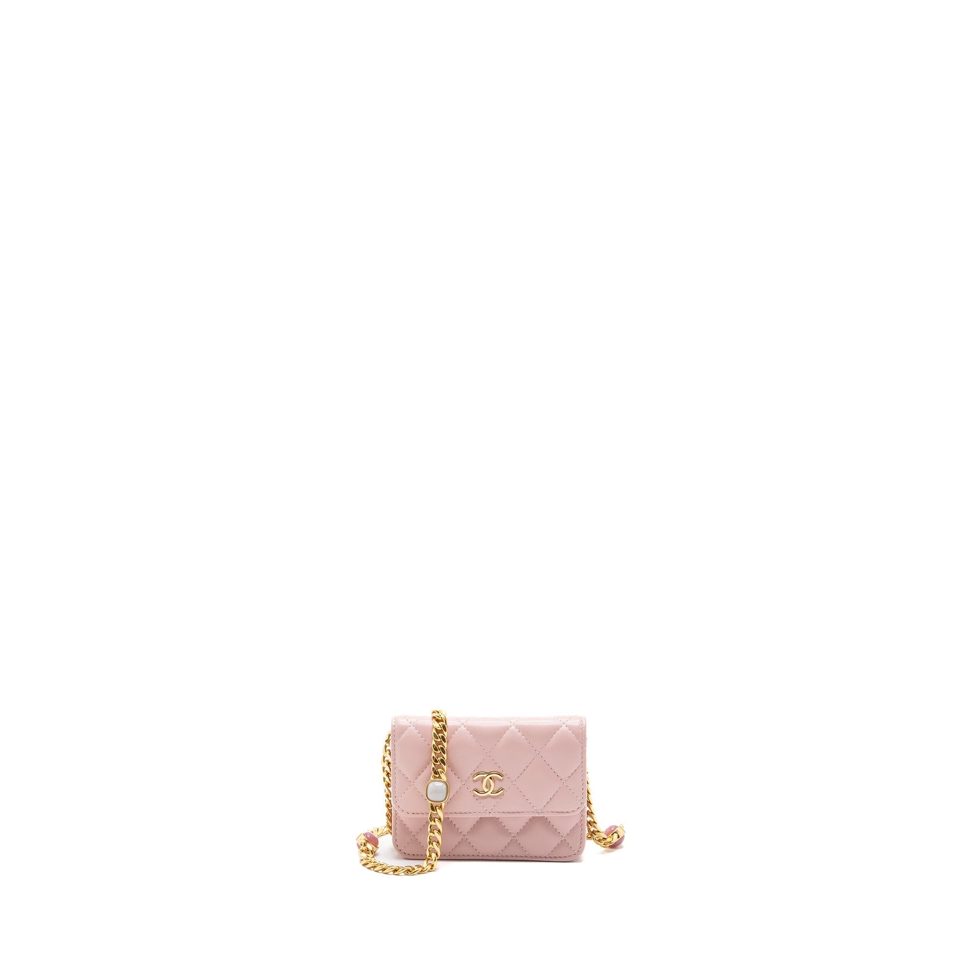 Chanel flap card holder limited edition lambskin Pink Wallet Case