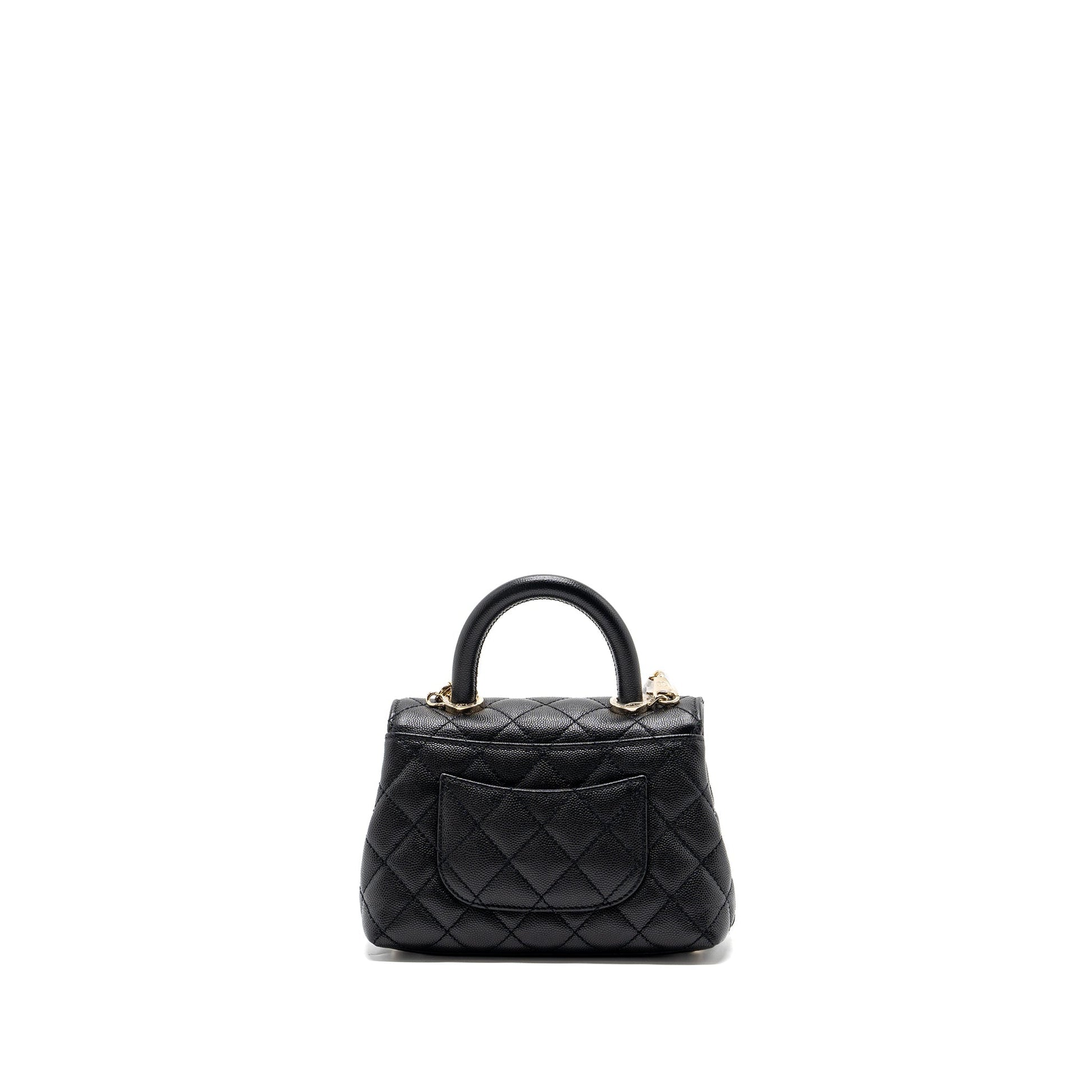 Chanel Coco Handle Extra Caviar LGHW Microchip Black Mini Bag Lghwmicrochip 2