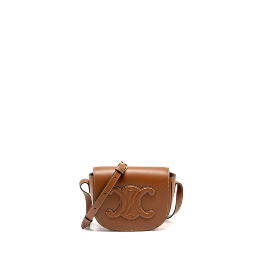 Celine Folco Cuir Triomphe Smooth Calfskin Handbag Tan Travel Bag