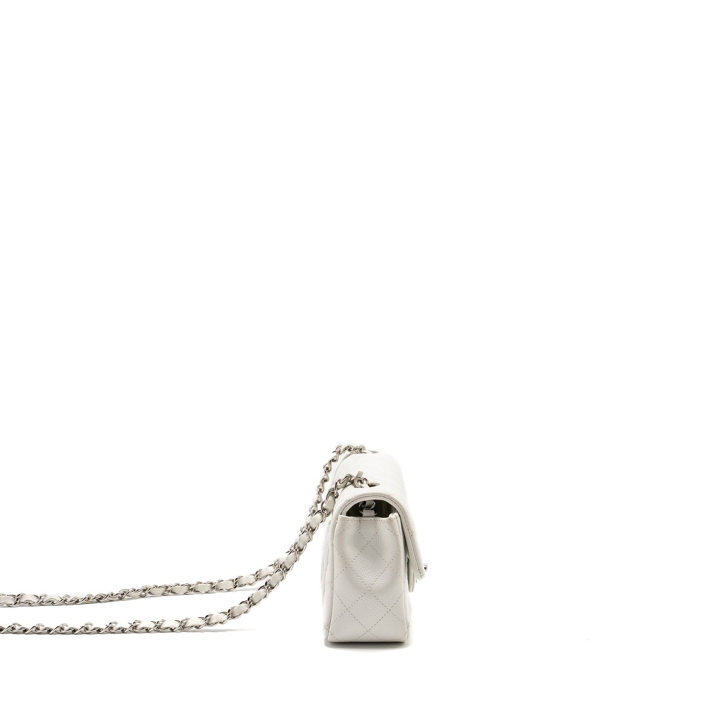 Chanel Rectangular Flap Caviar SHW White Shoulder Bag