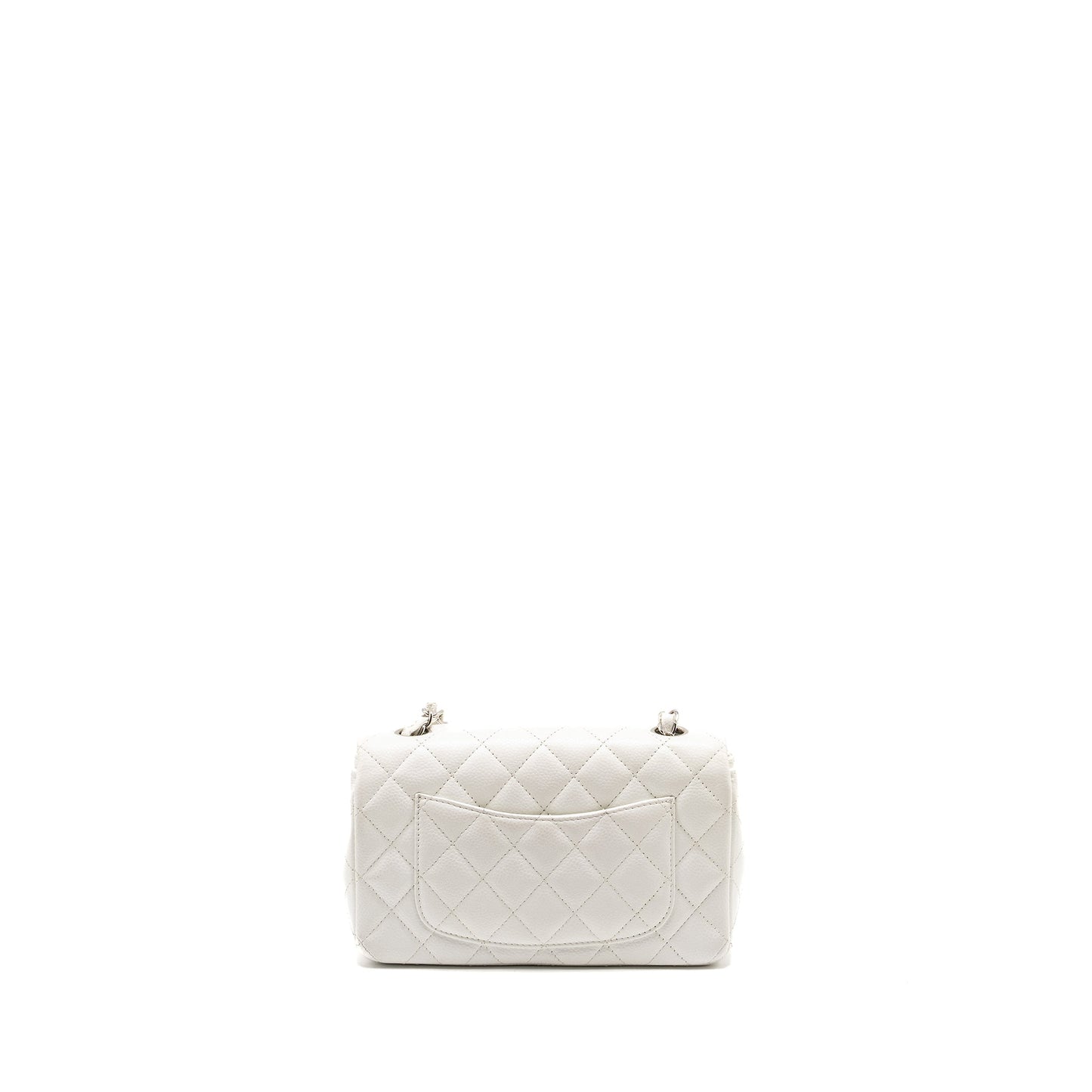 Chanel Rectangular Flap Caviar SHW White Shoulder Bag