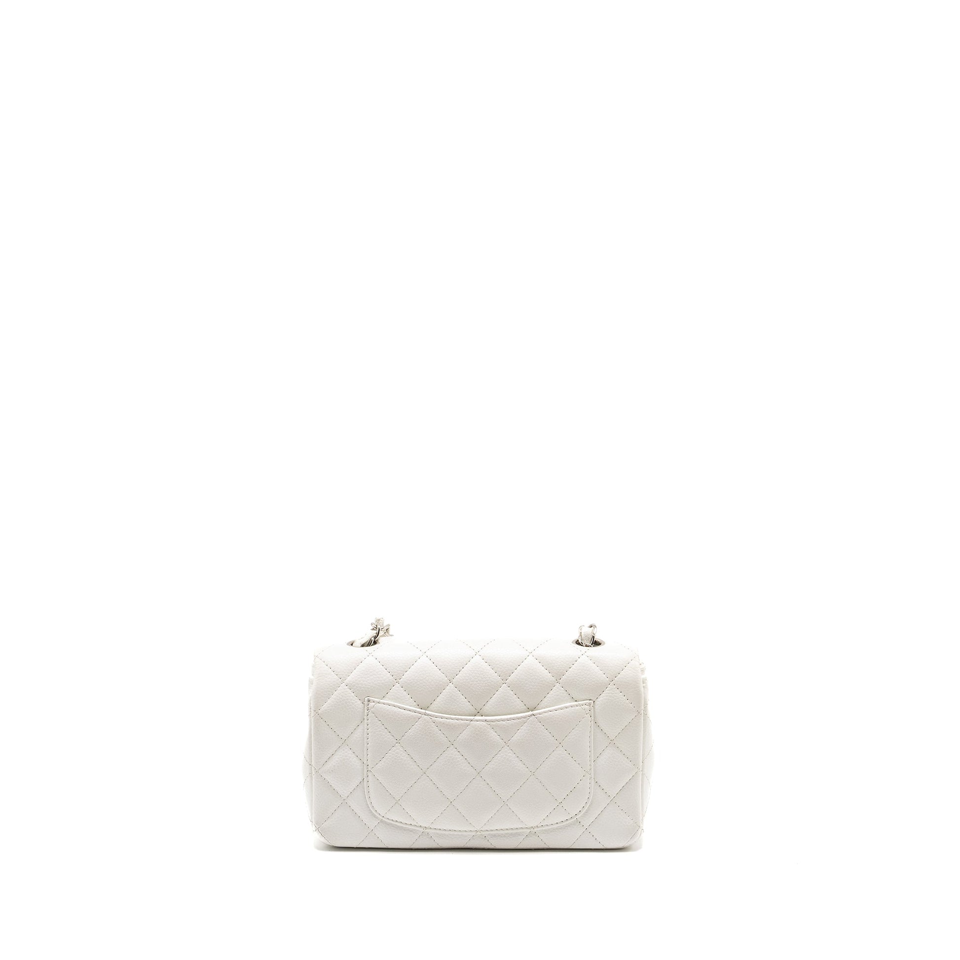 Chanel Rectangular Flap Caviar SHW White Shoulder Bag