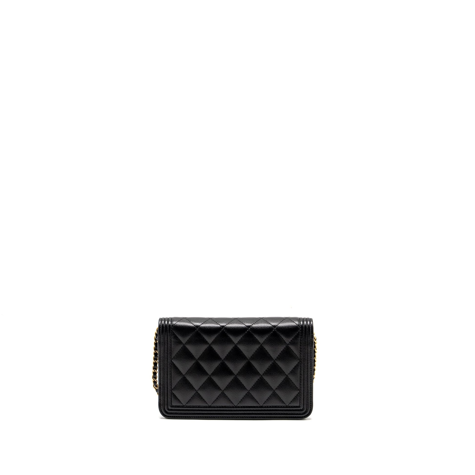 Chanel Boy On Caviar GHW Black Wallet Case Ghw 3