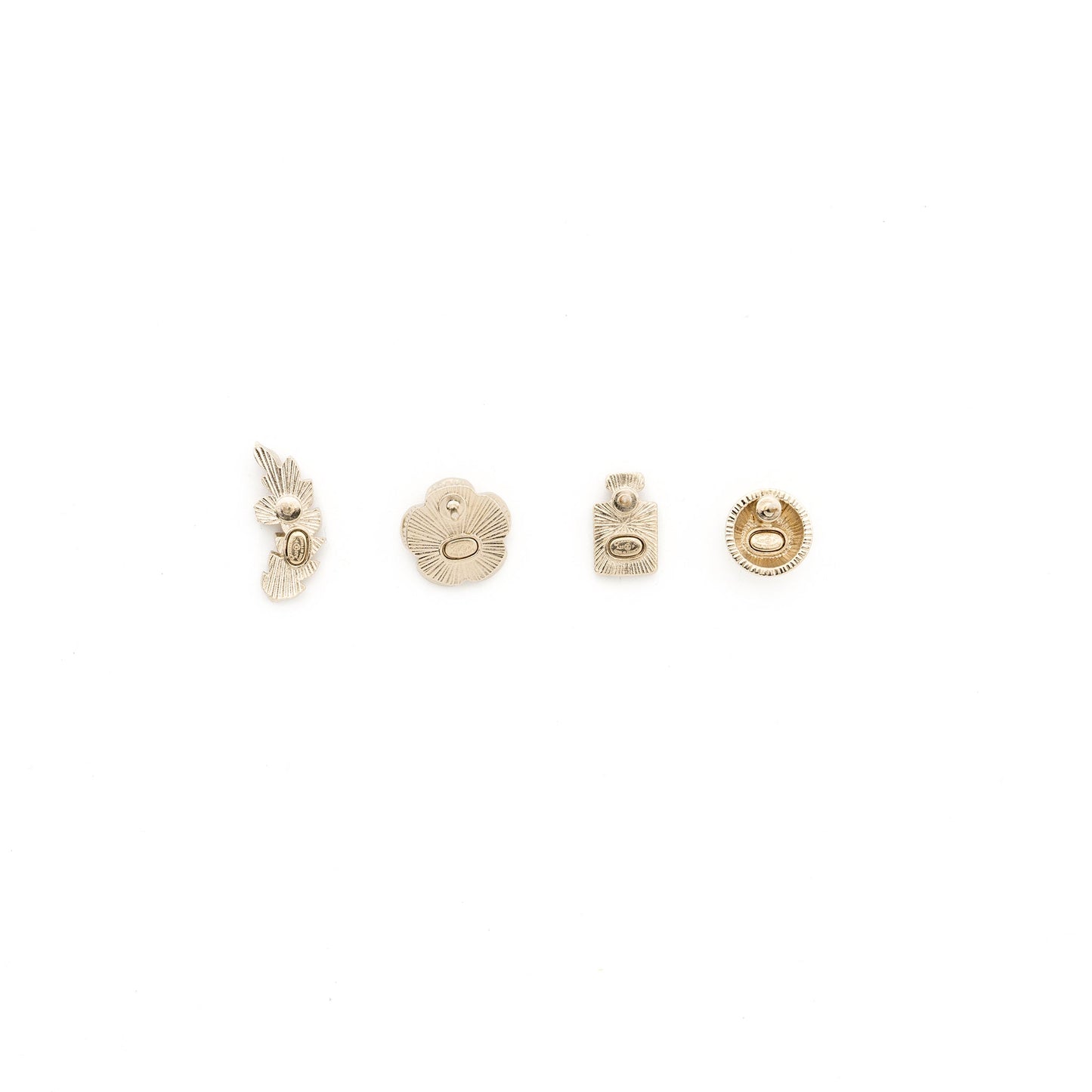 Chanel 4 Pins Brooch Crystal Pearl LGHW Handbag