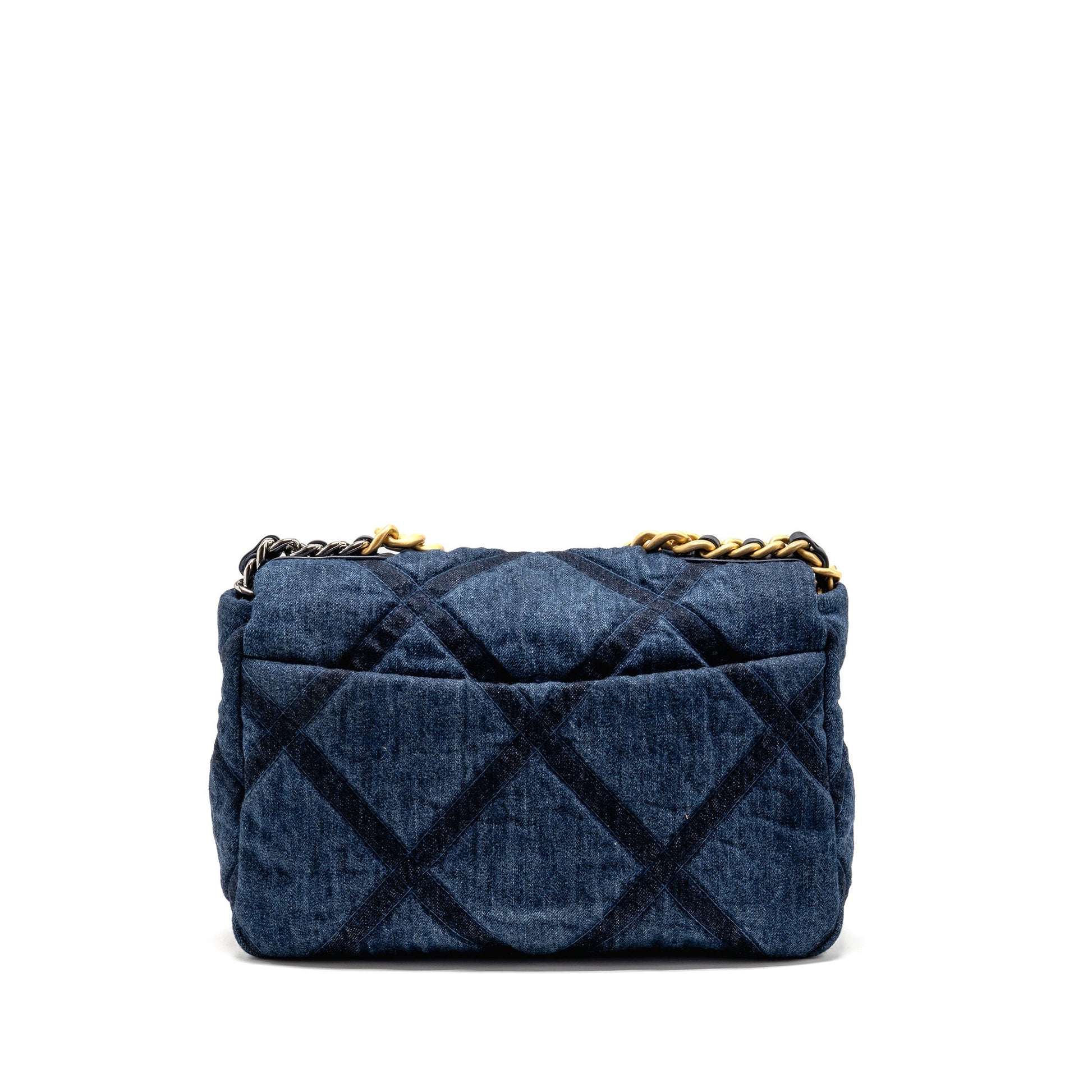 Chanel 19 denim dark hardware Multicolor Blue Handbag
