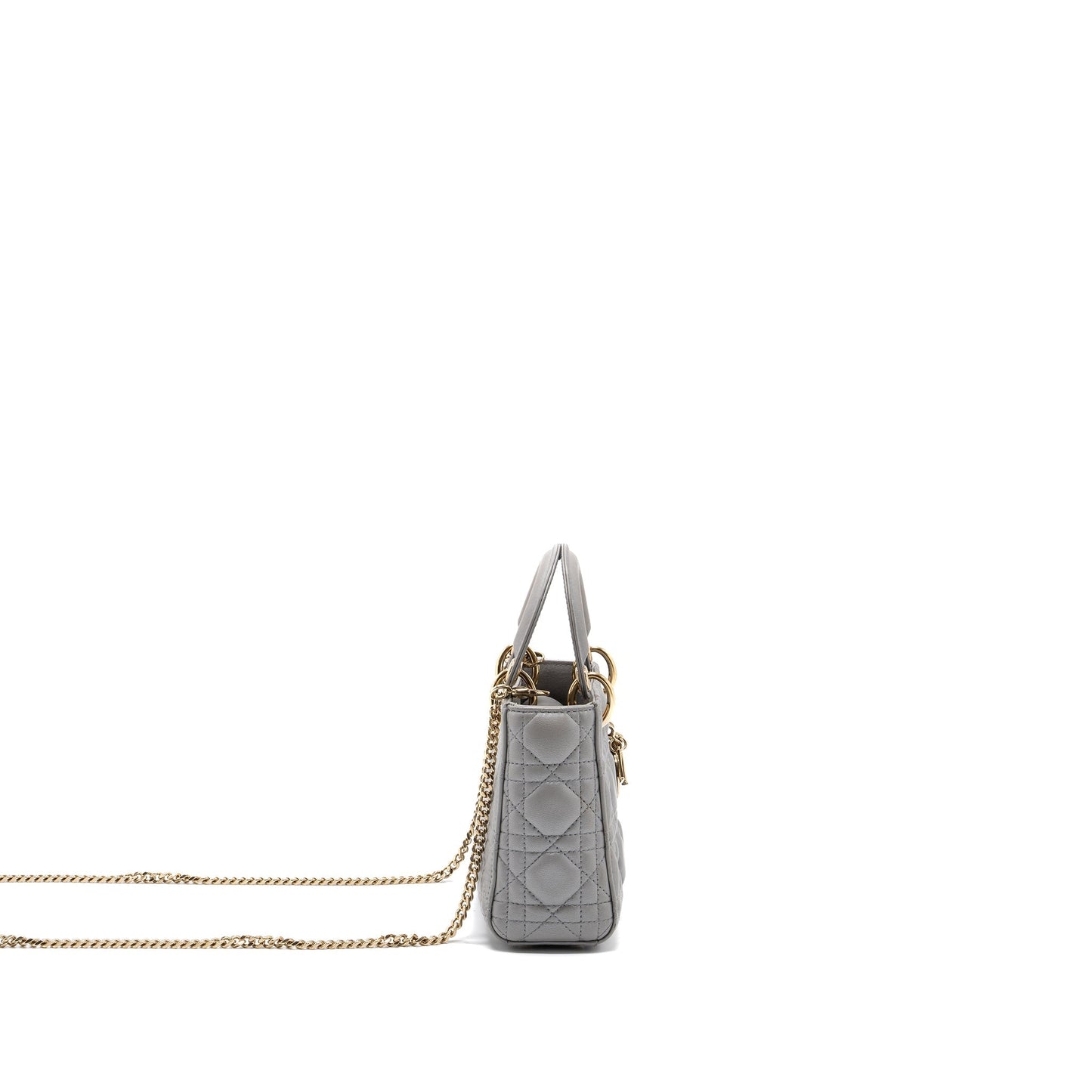 Dior Lady Lambskin Light Grey Handbag Mini Travel Bag