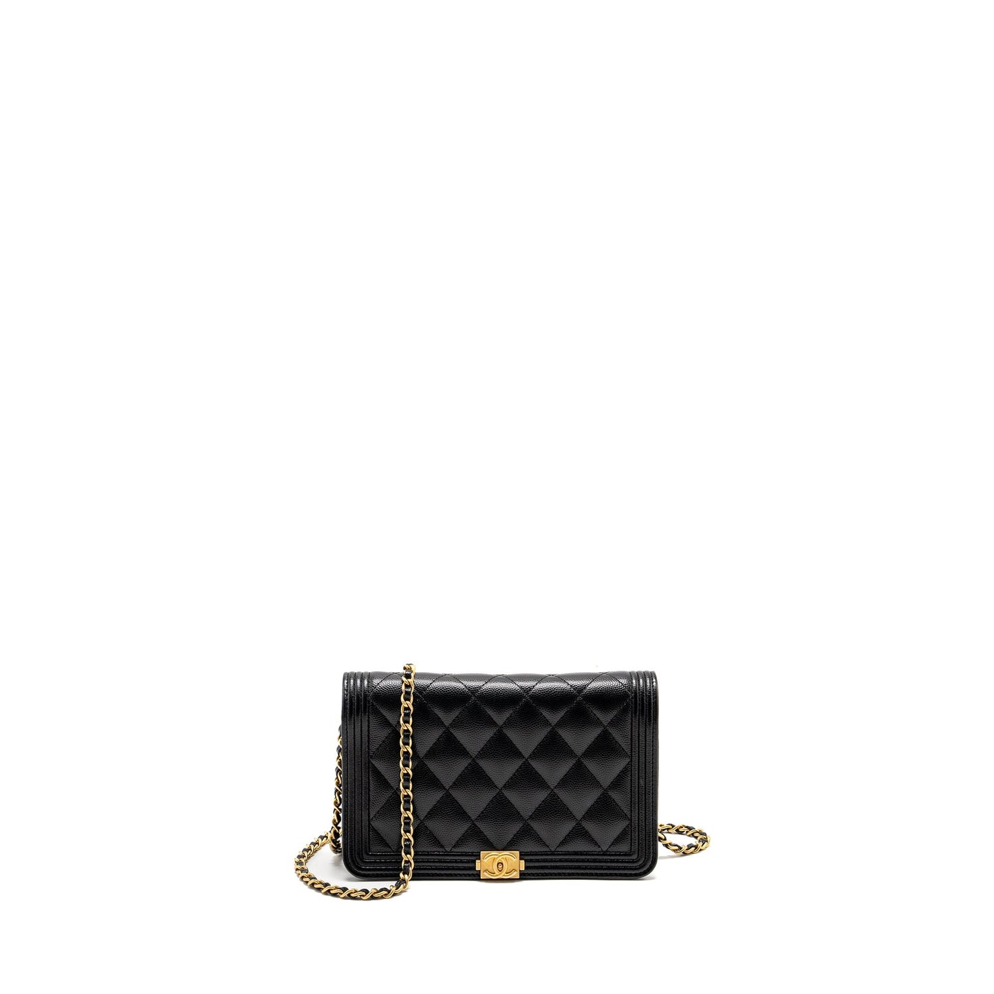 Chanel Boy On Caviar GHW Black Wallet Case Ghw 3