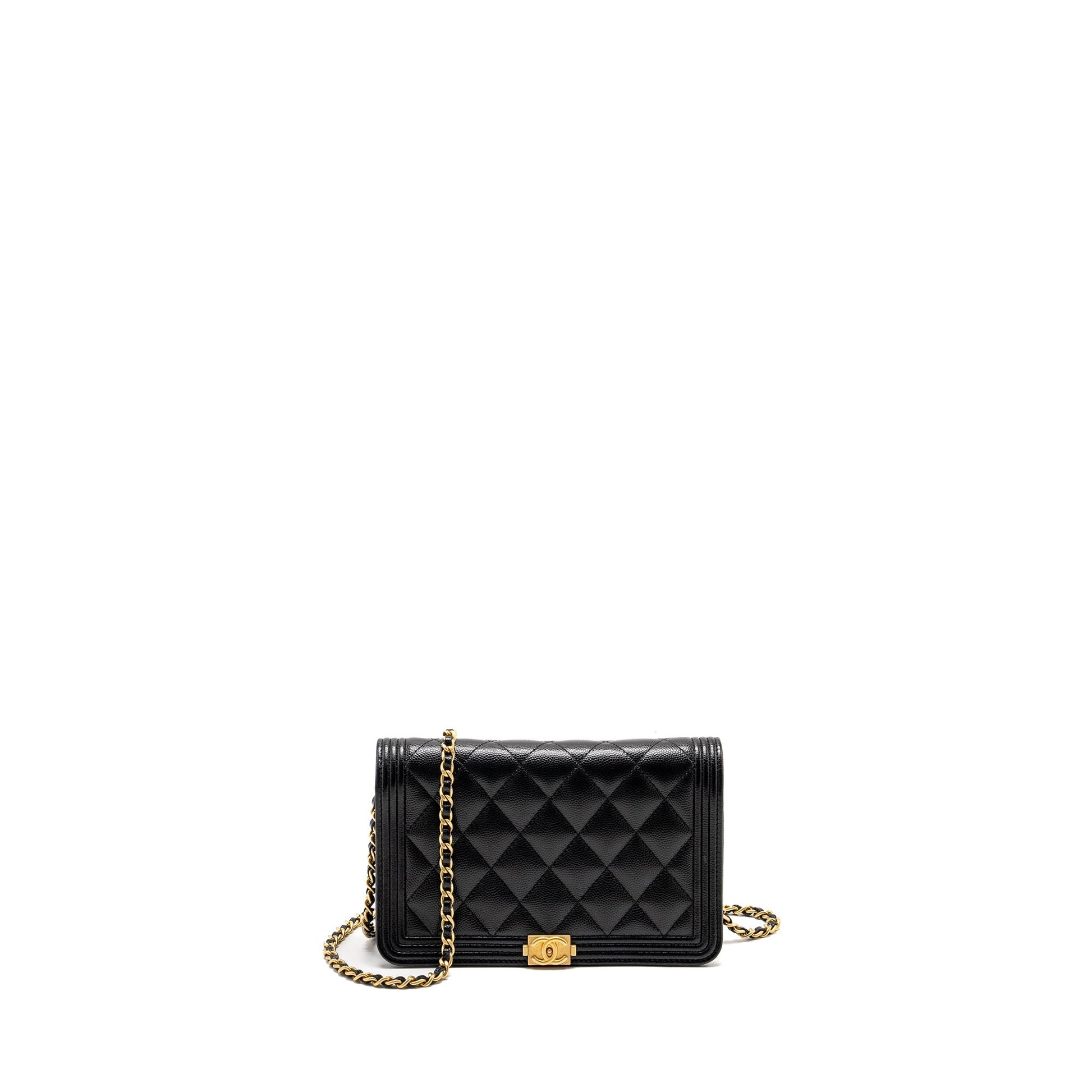 Chanel Boy On Caviar GHW Black Wallet Case Ghw 3
