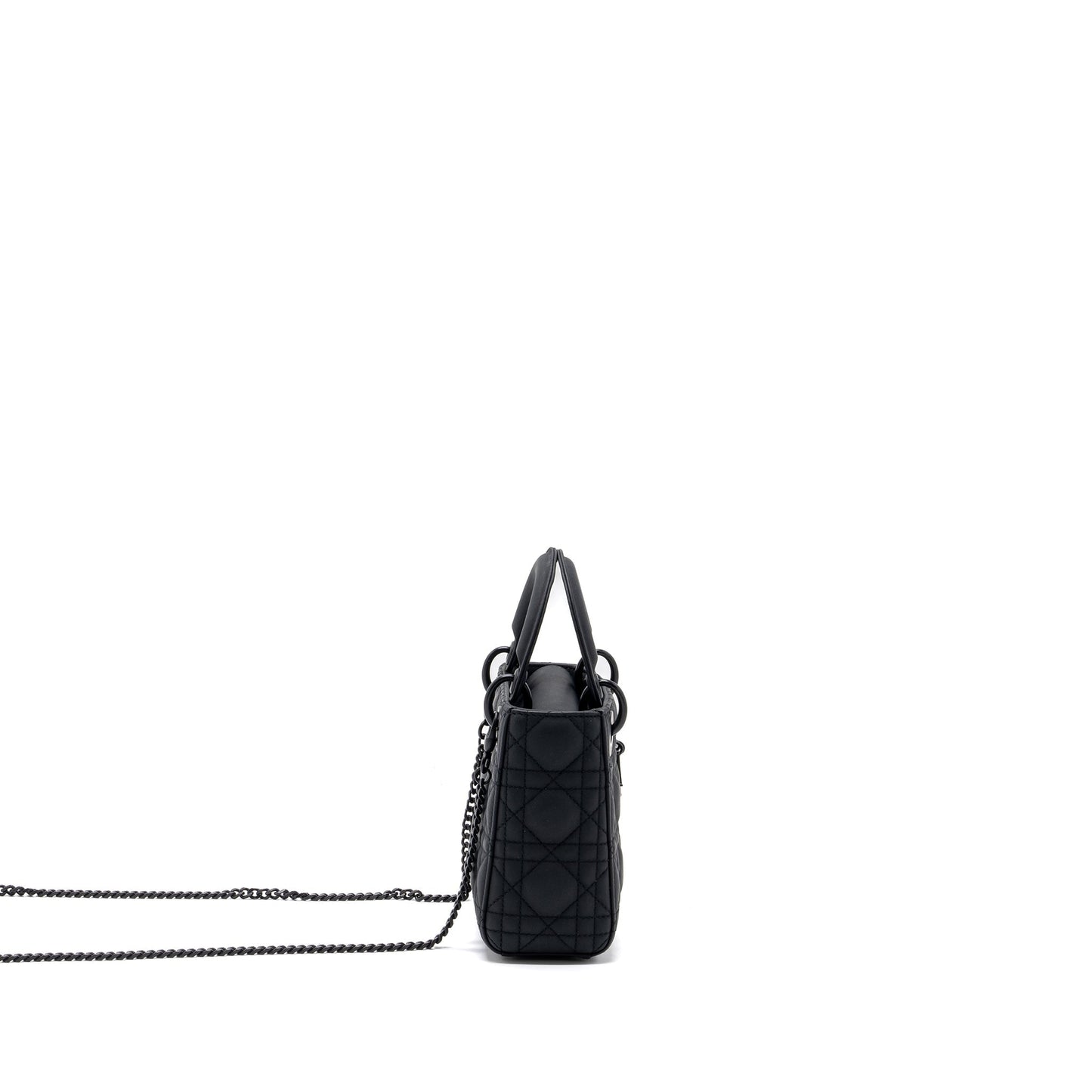Dior Lady Cannage Calfskin With Hardware Handbag Black Mini Travel Bag
