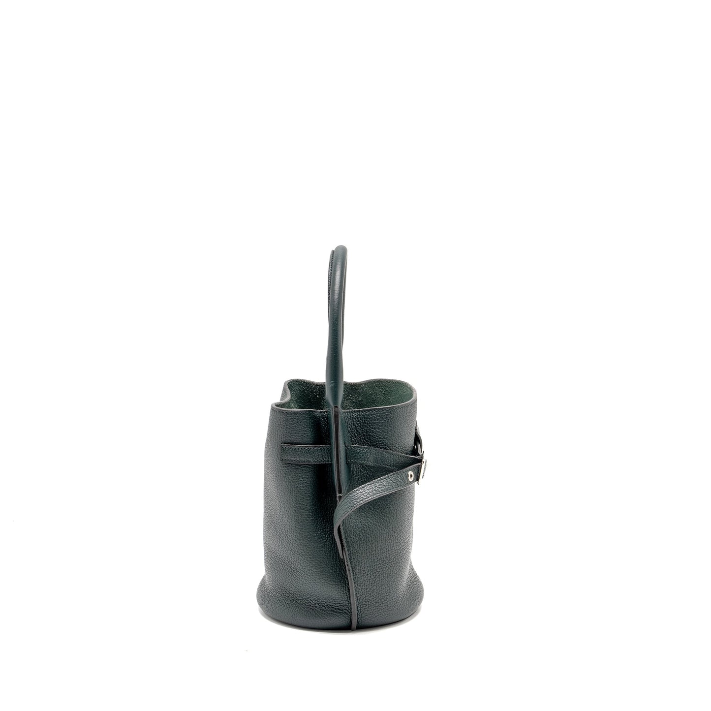 Celine Nano Big Purse Grained Calfskin Dark Handbag Green Bucket Bucket Bag