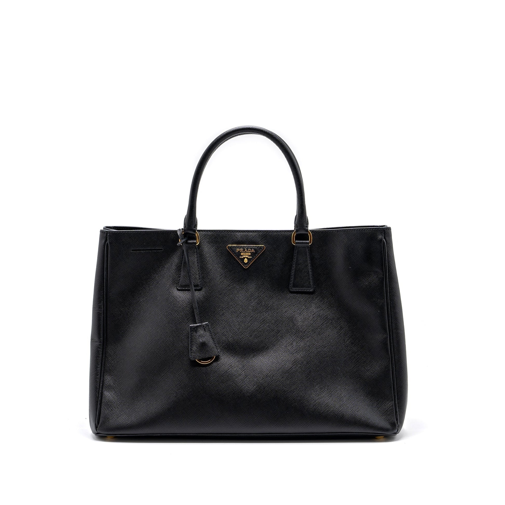 Prada Tote Purse Saffiano Calfskin Handbag Black Large Tote Bag