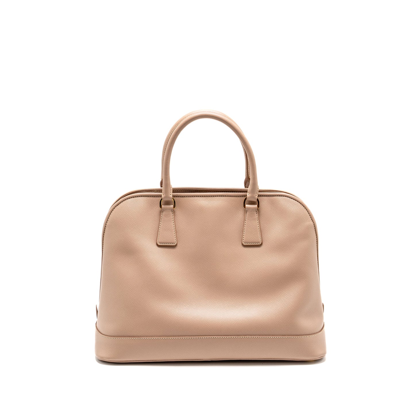 Prada Saffiano Vernice Promenade Dome Tote Handbag Leather Beige Tote Bag