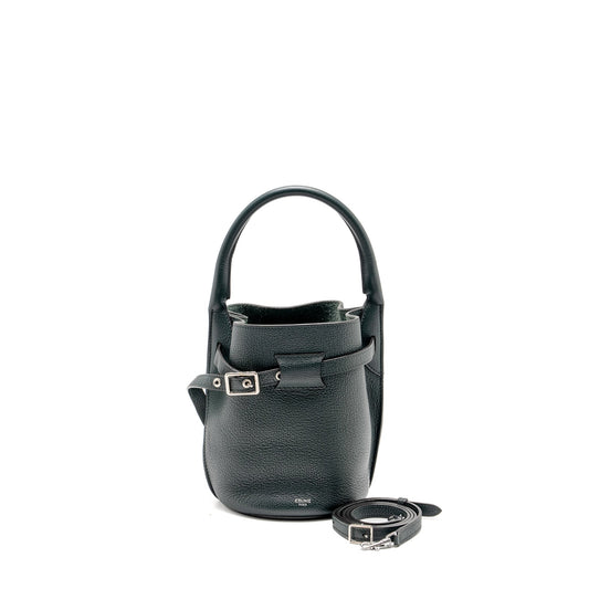 Celine Nano Big Purse Grained Calfskin Dark Handbag Green Bucket Bucket Bag