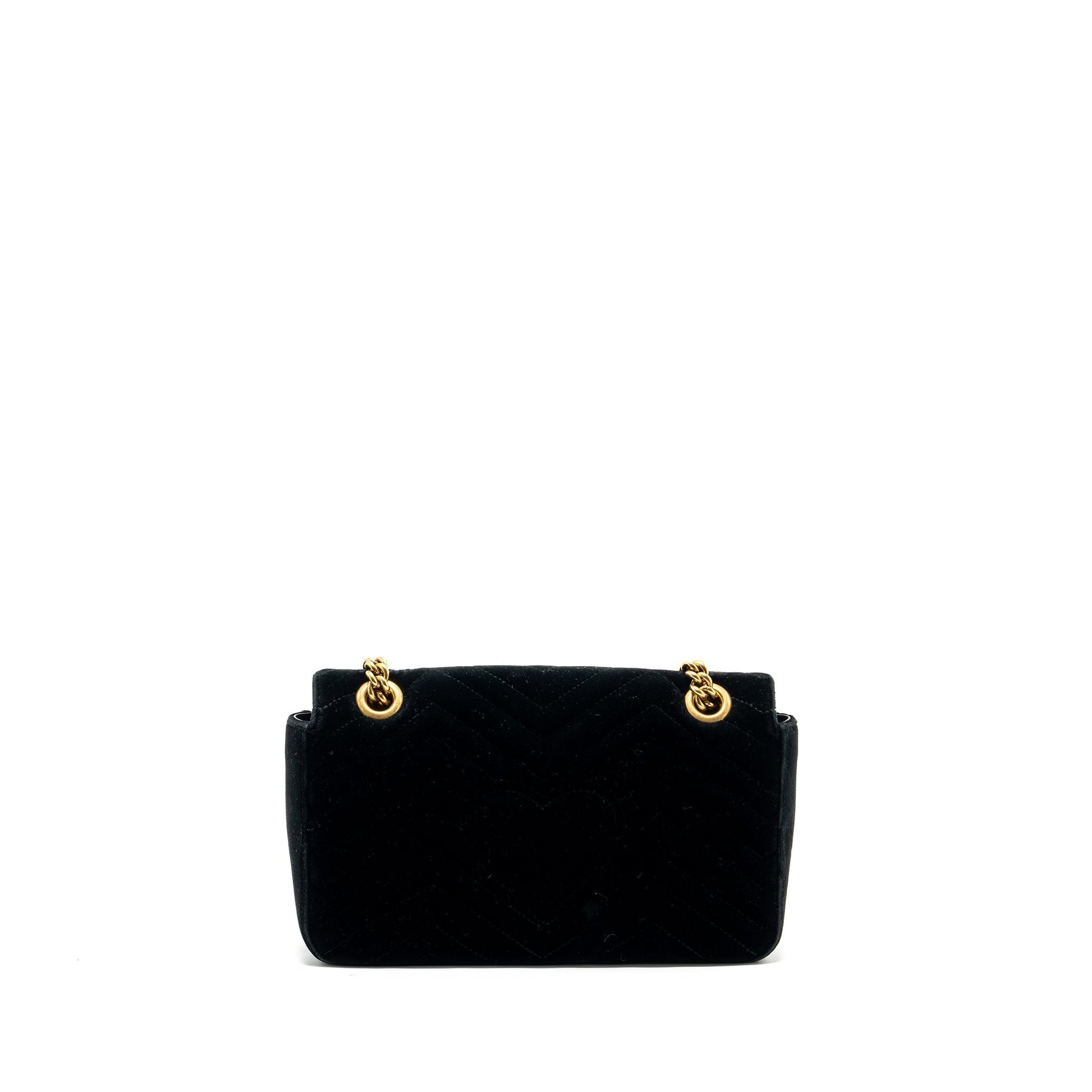Gucci Marmont Bag Velvet Black Small Travel Bag