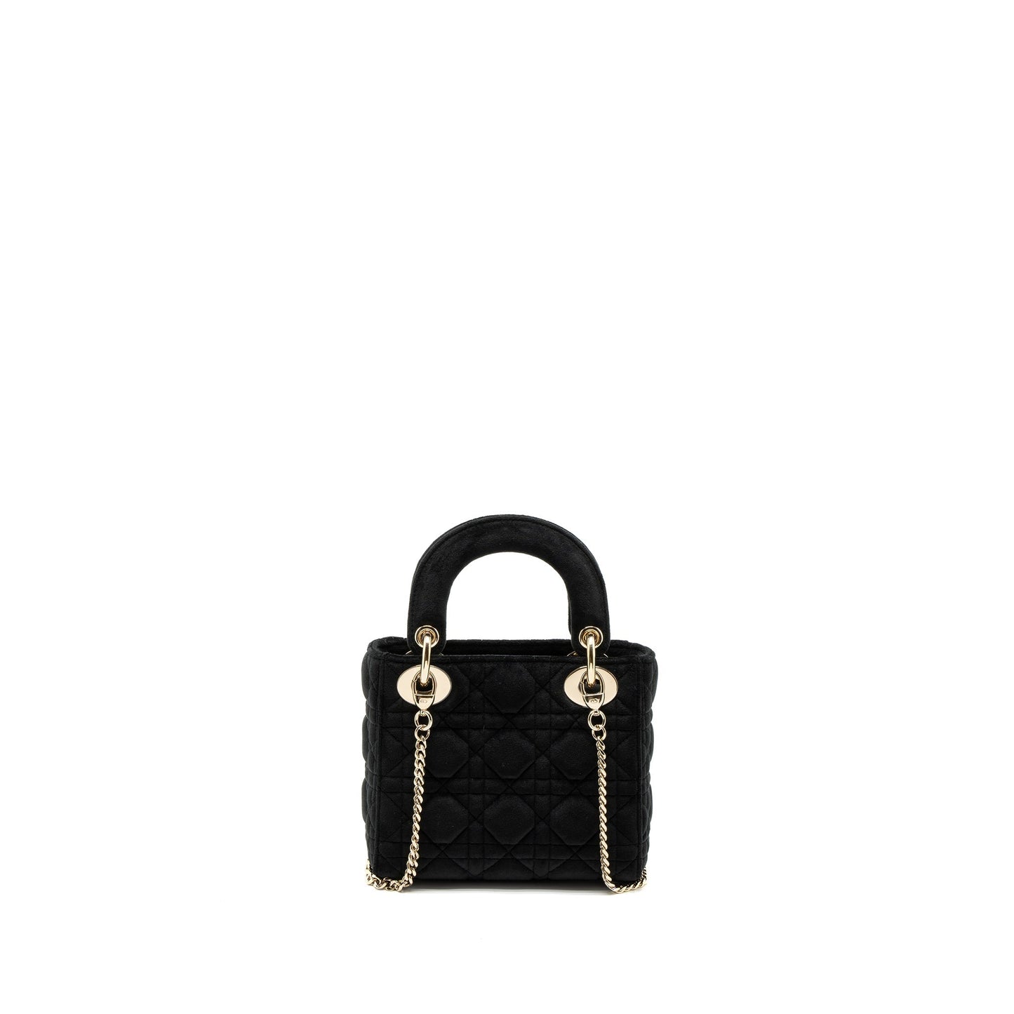 Dior Lady Velvet Handbag Black Mini Travel Bag