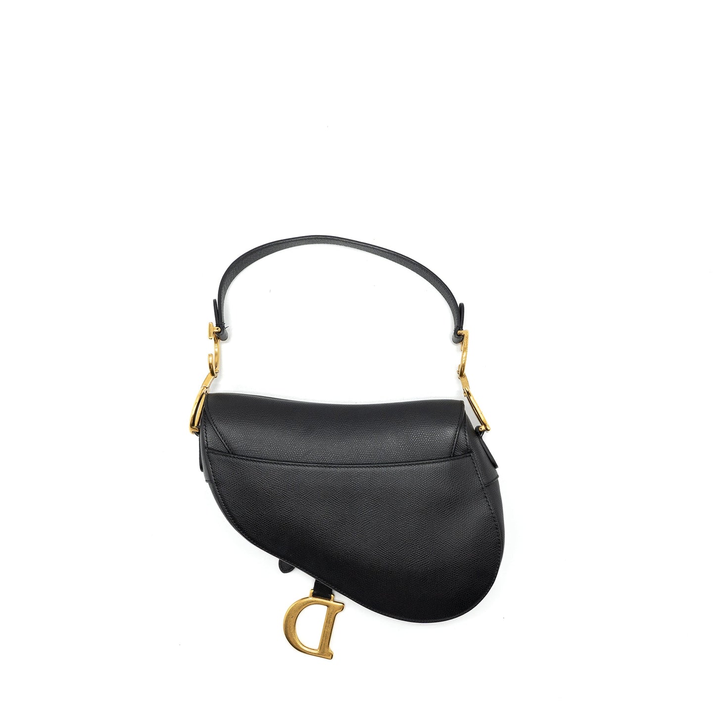 Dior Saddle Purse Grained Calfskin Handbag Black Medium Travel Bag