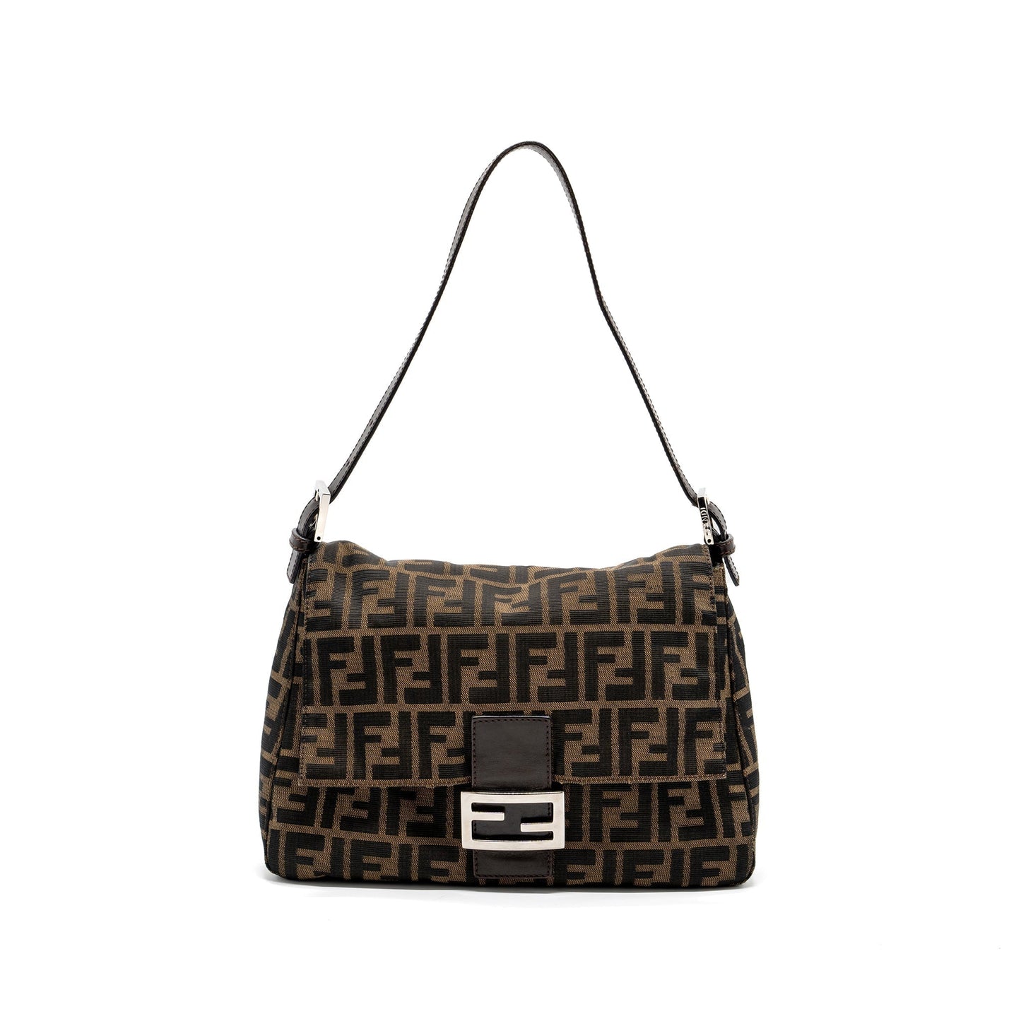 Fendi Purse Jacquard Canvas Brown Mini Shoulder Bag