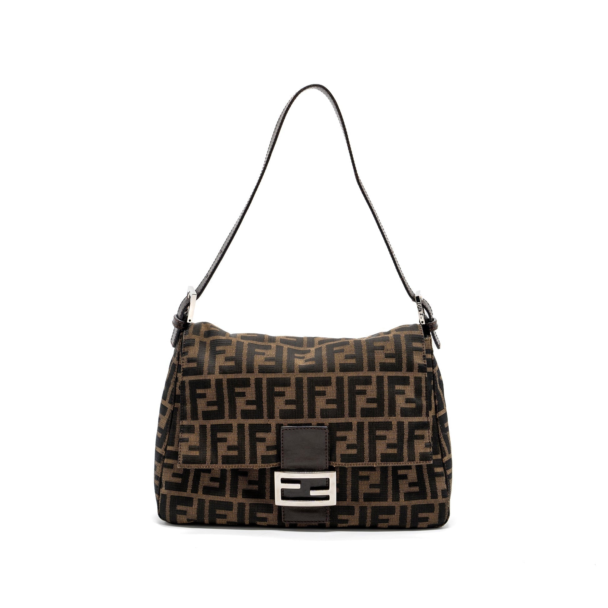 Fendi Purse Jacquard Canvas Brown Mini Shoulder Bag