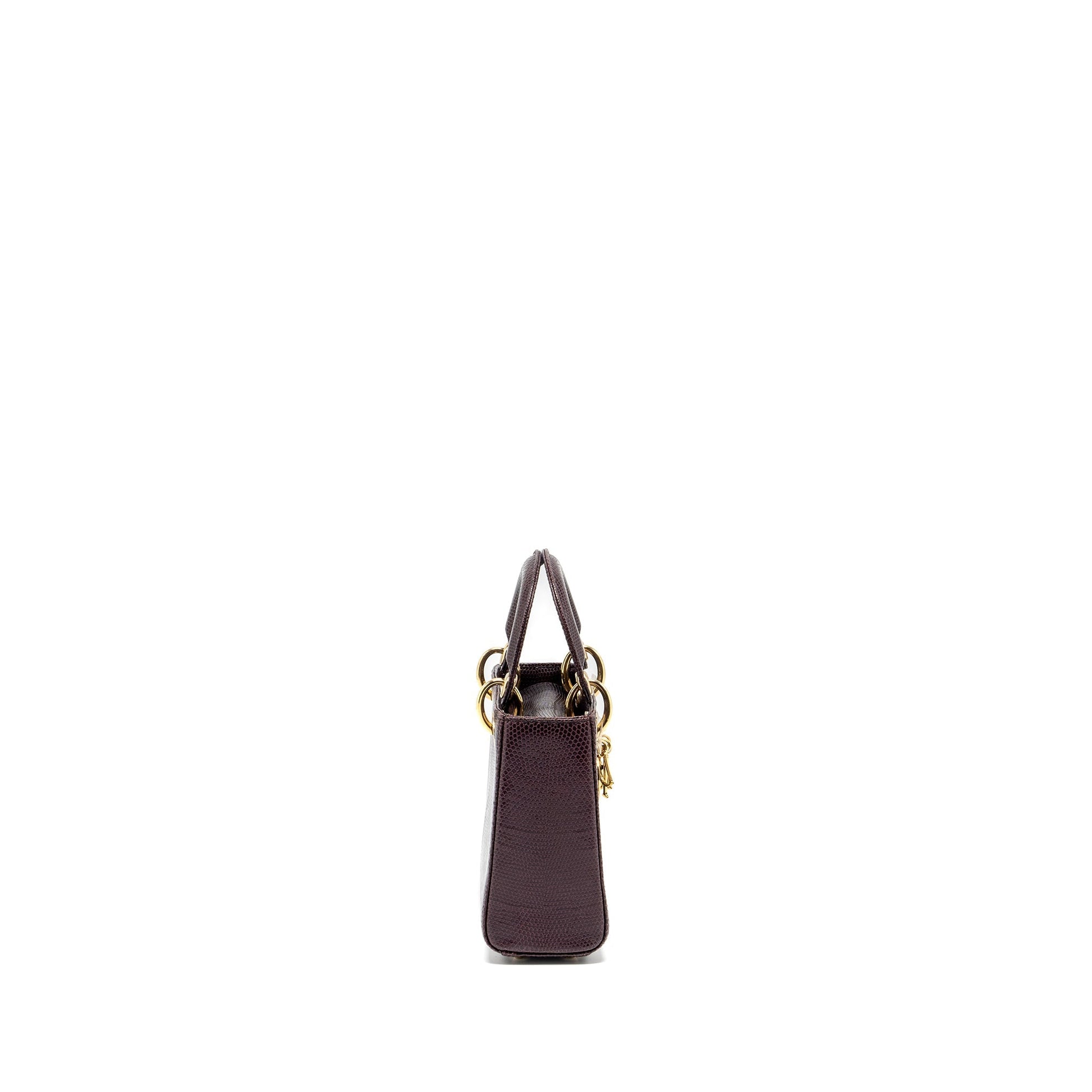 Dior Lady Lizard Burgundy Handbag Mini Travel Bag
