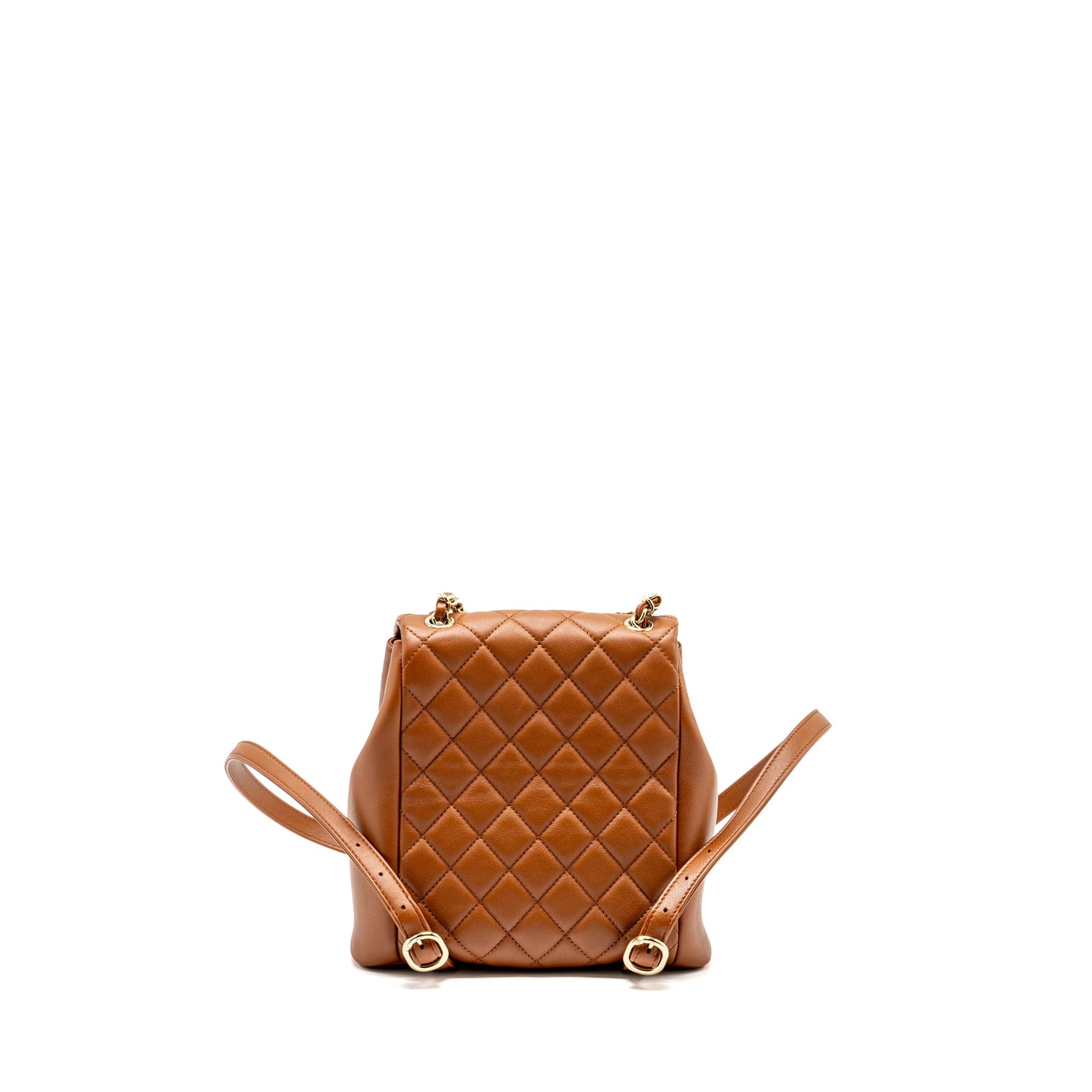 Chanel 23a Triple Pack Backpack Calfskin Caramel