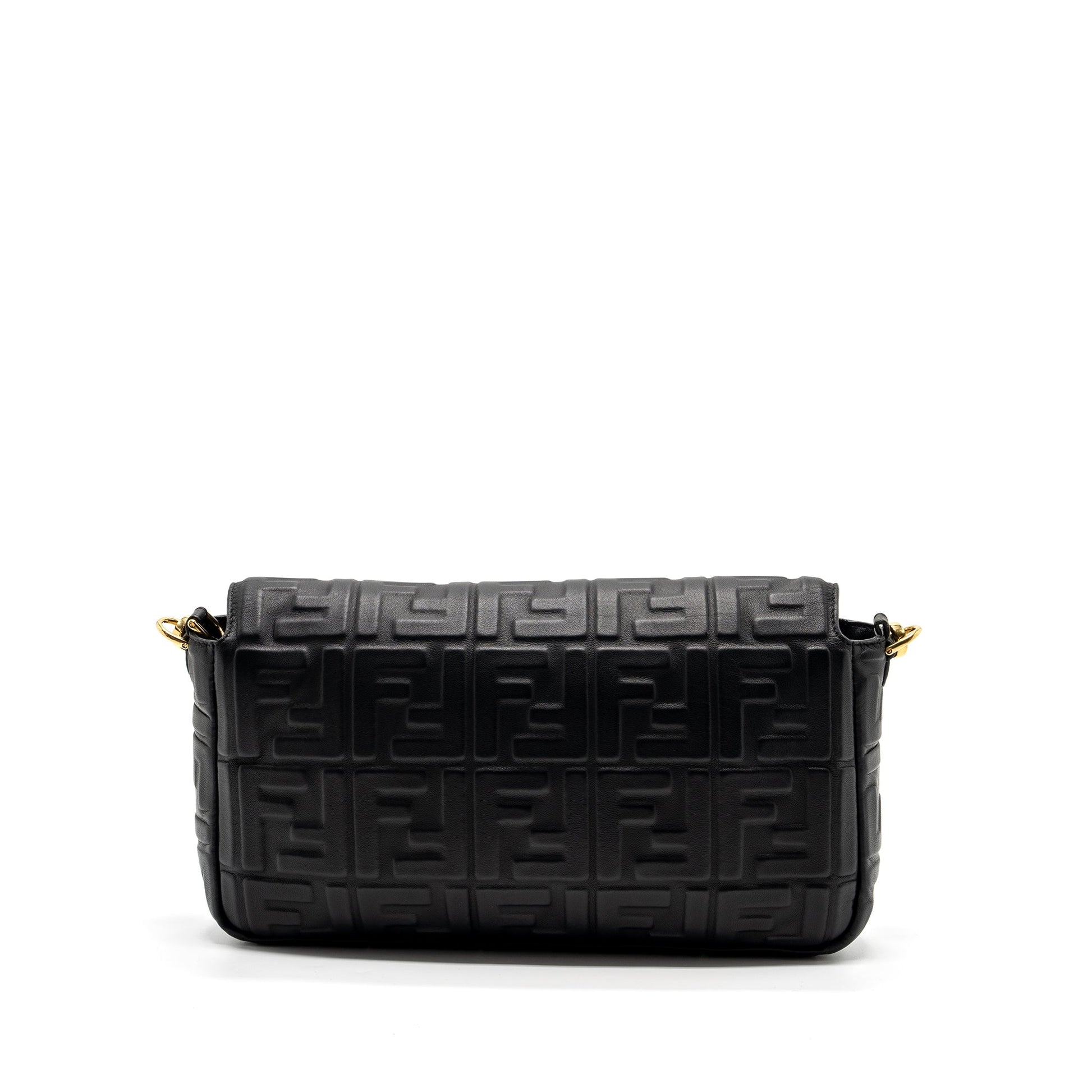 Fendi Baguette Purse Nappa Black Large Shoulder Bag Nappa Black Ghw