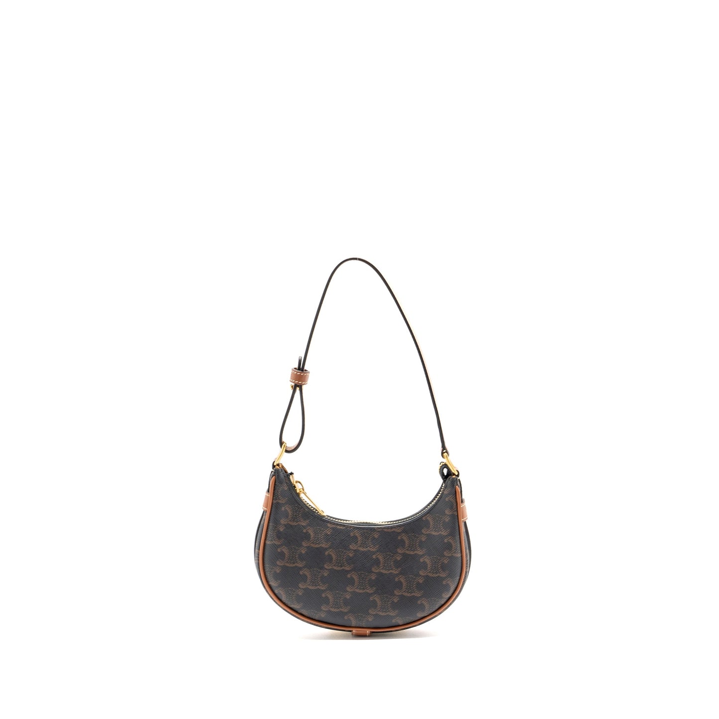 Celine Ava Triomphe Calfskin Handbag Canvas Tan Travel Bag