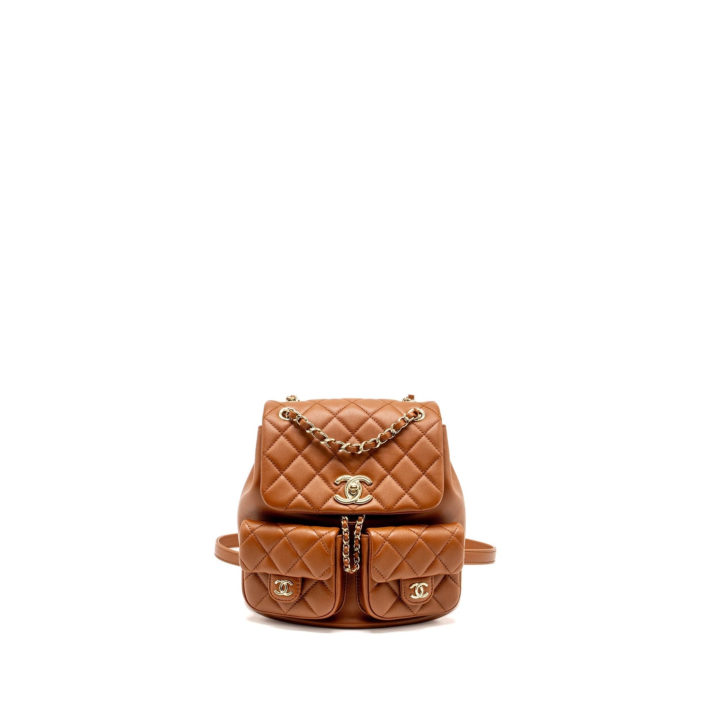 Chanel 23a Triple Pack Backpack Calfskin Caramel