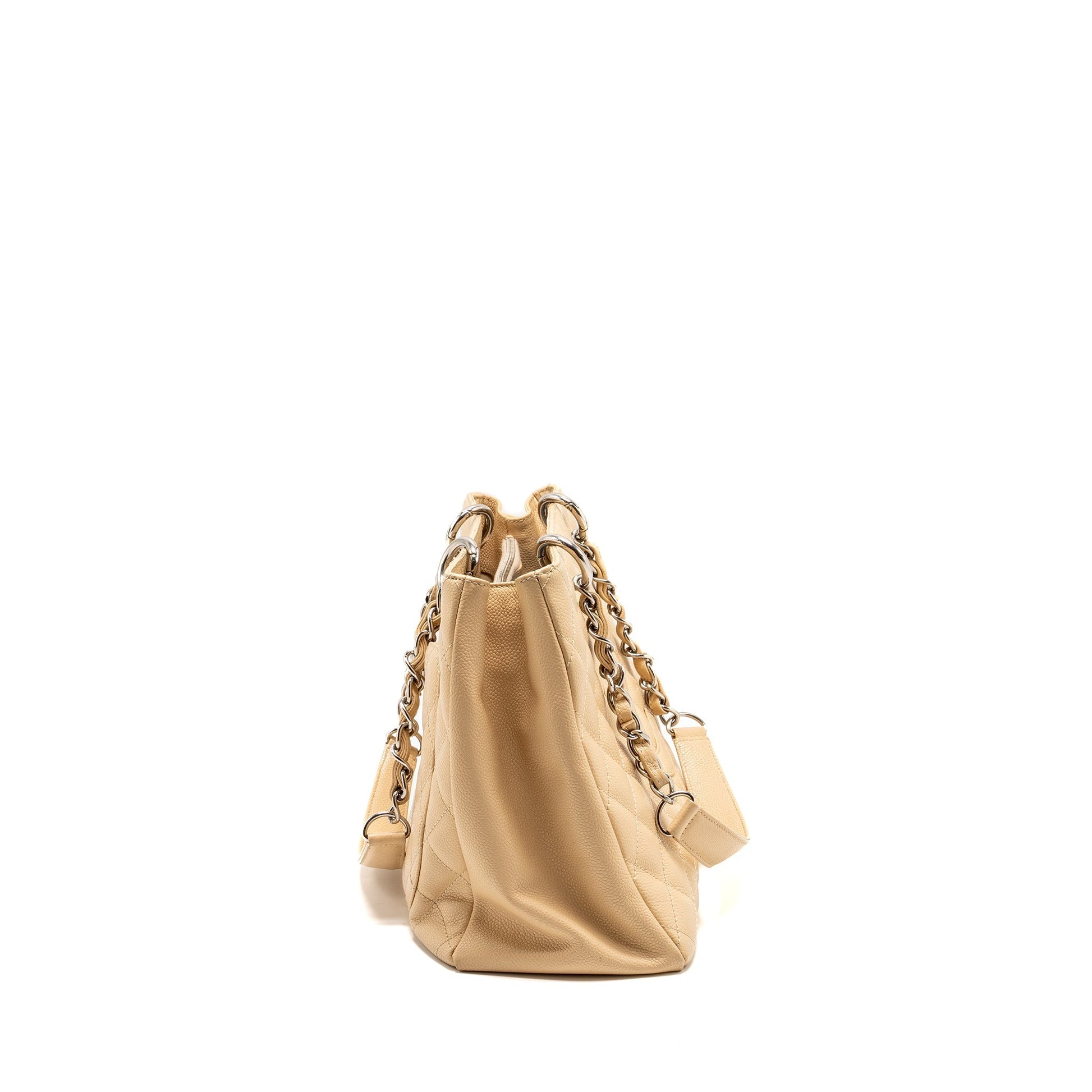 Chanel Grand Shopping Caviar SHW Beige Tote Bag Shw 3